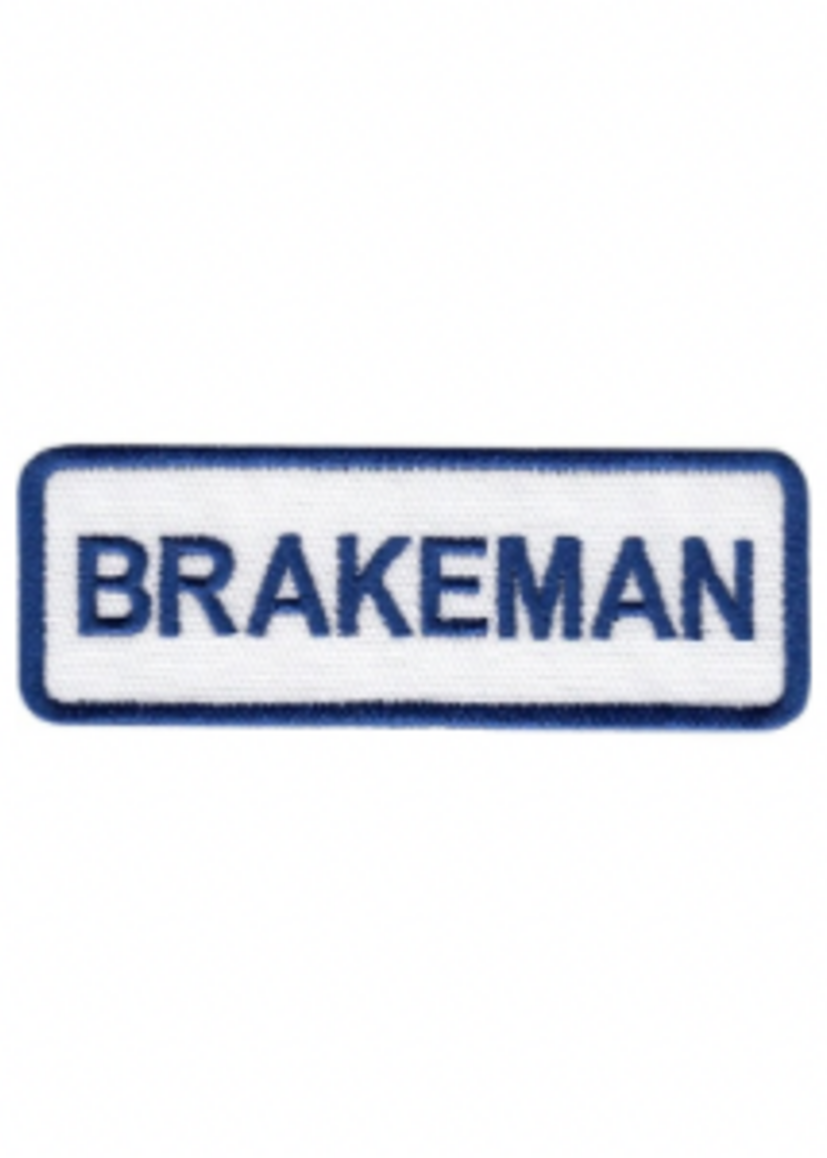 Embroidered Blue Railroad Name Tag Patch