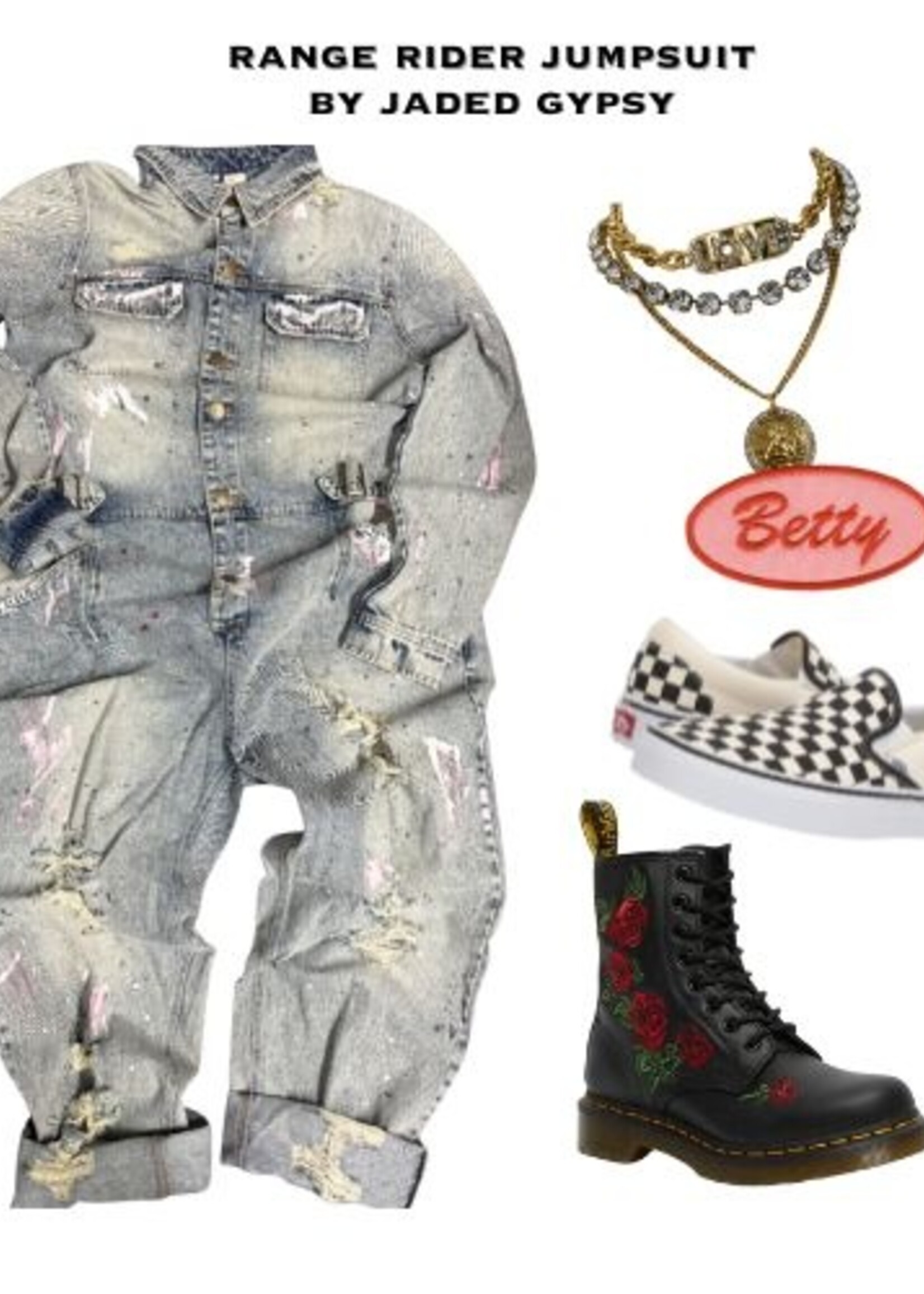 Jaded Gypsy Clothing Range Rider Denim Coverall Jumpsuit