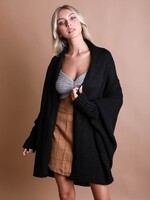 Bat wing sleeve cardigan Black One Size