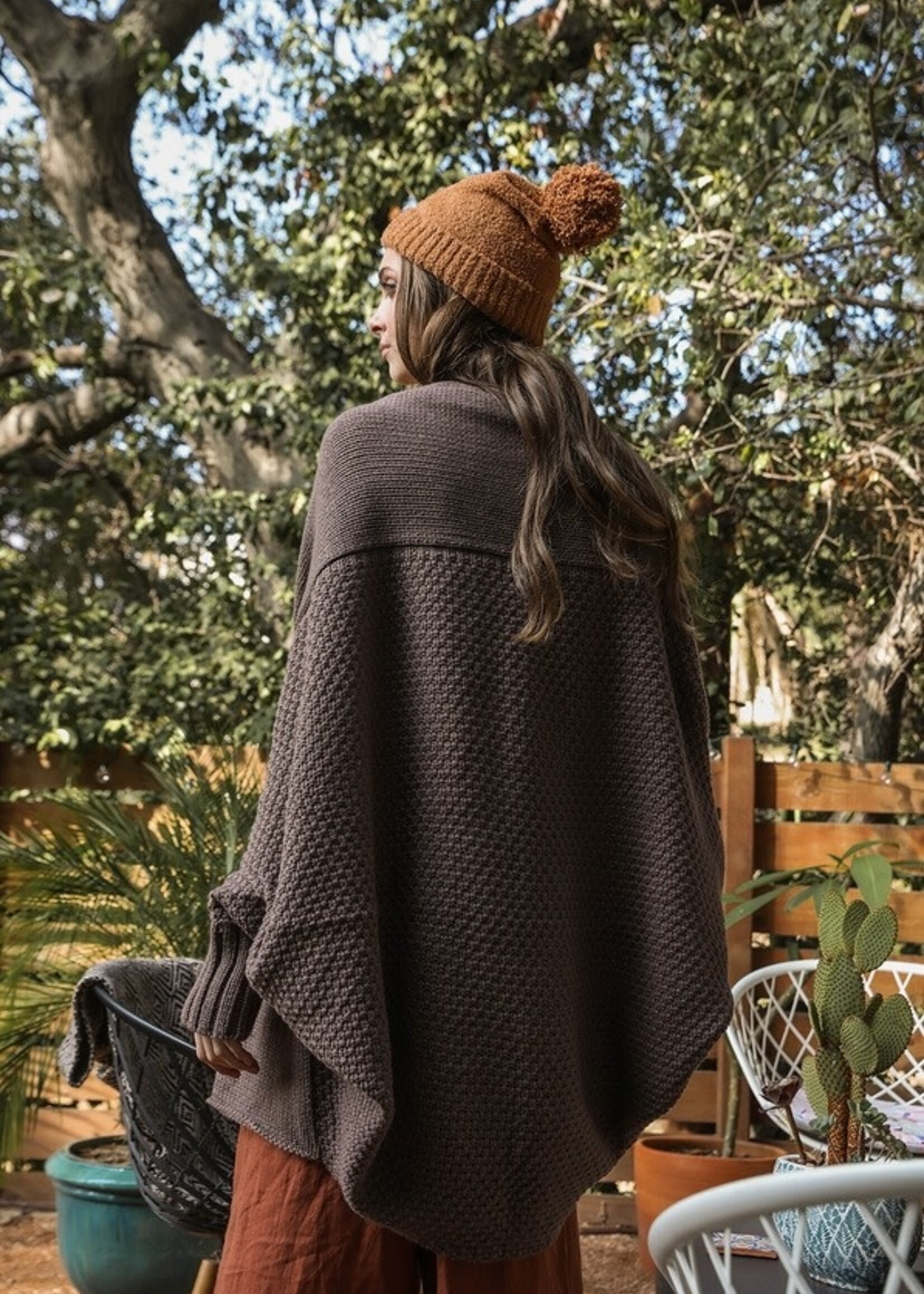 Bat wing sleeve cardigan Mocha One Size