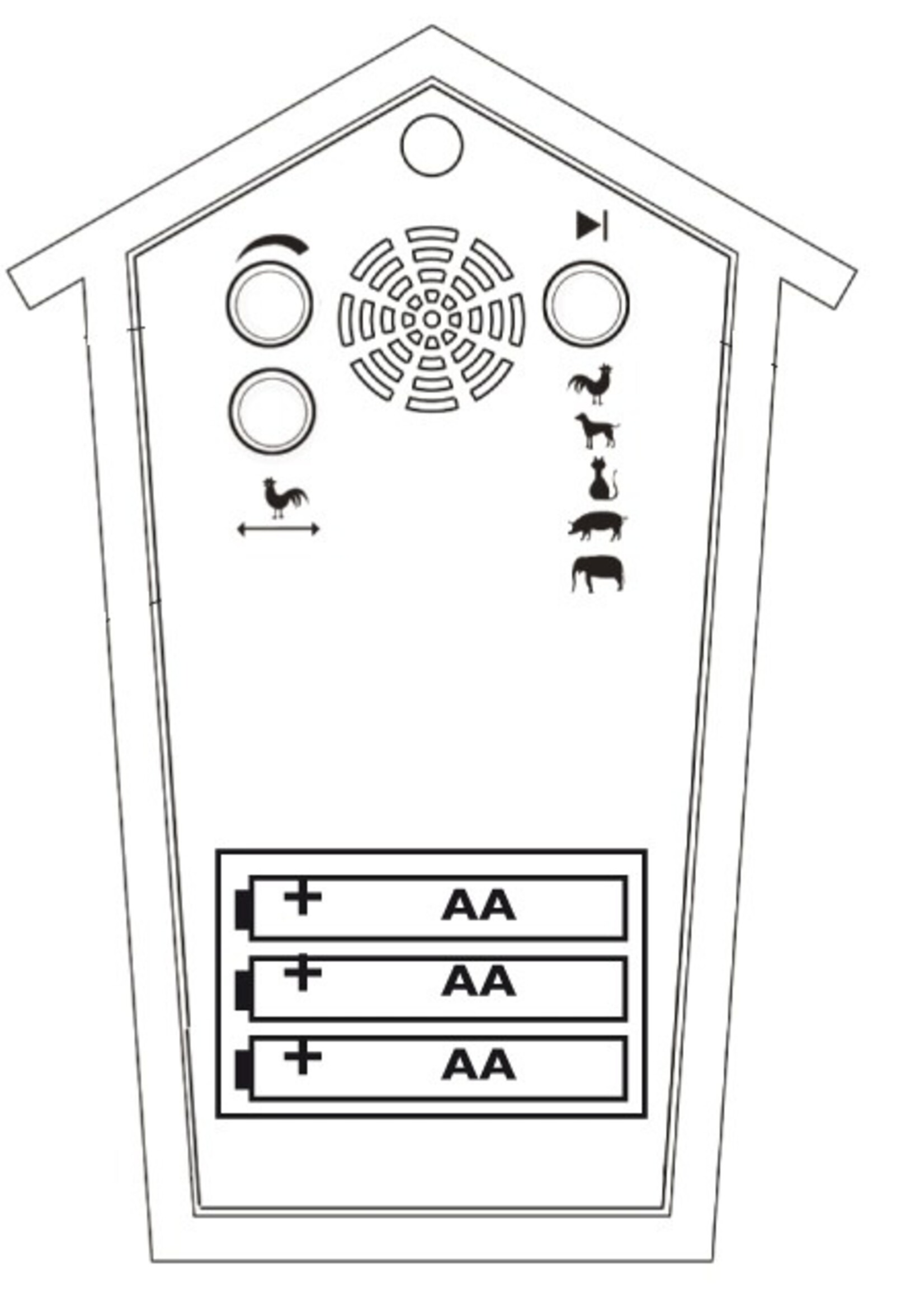 Cuckoo Clock Animal House Mini Asstd Color