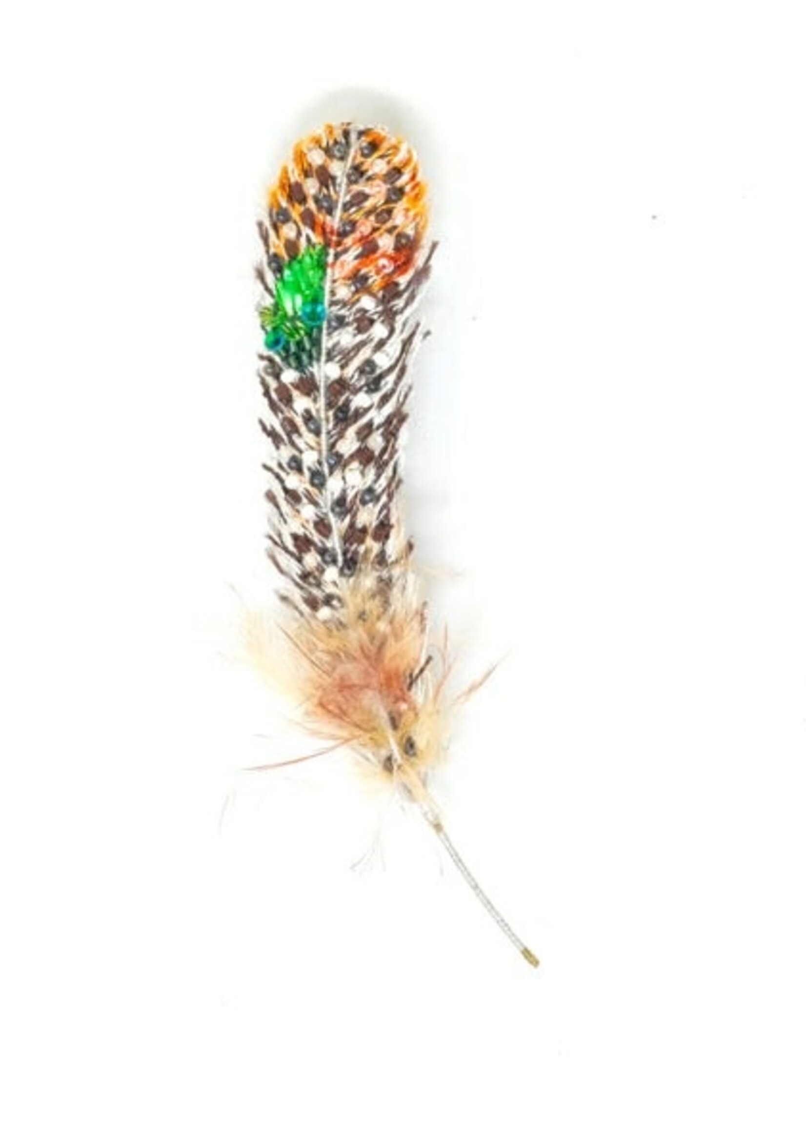 Trovelore Peacock Pheasant Feather Brooch Pin Handmade