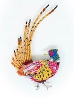 Trovelore Ring Necked Pheasant Brooch Pin Handmade