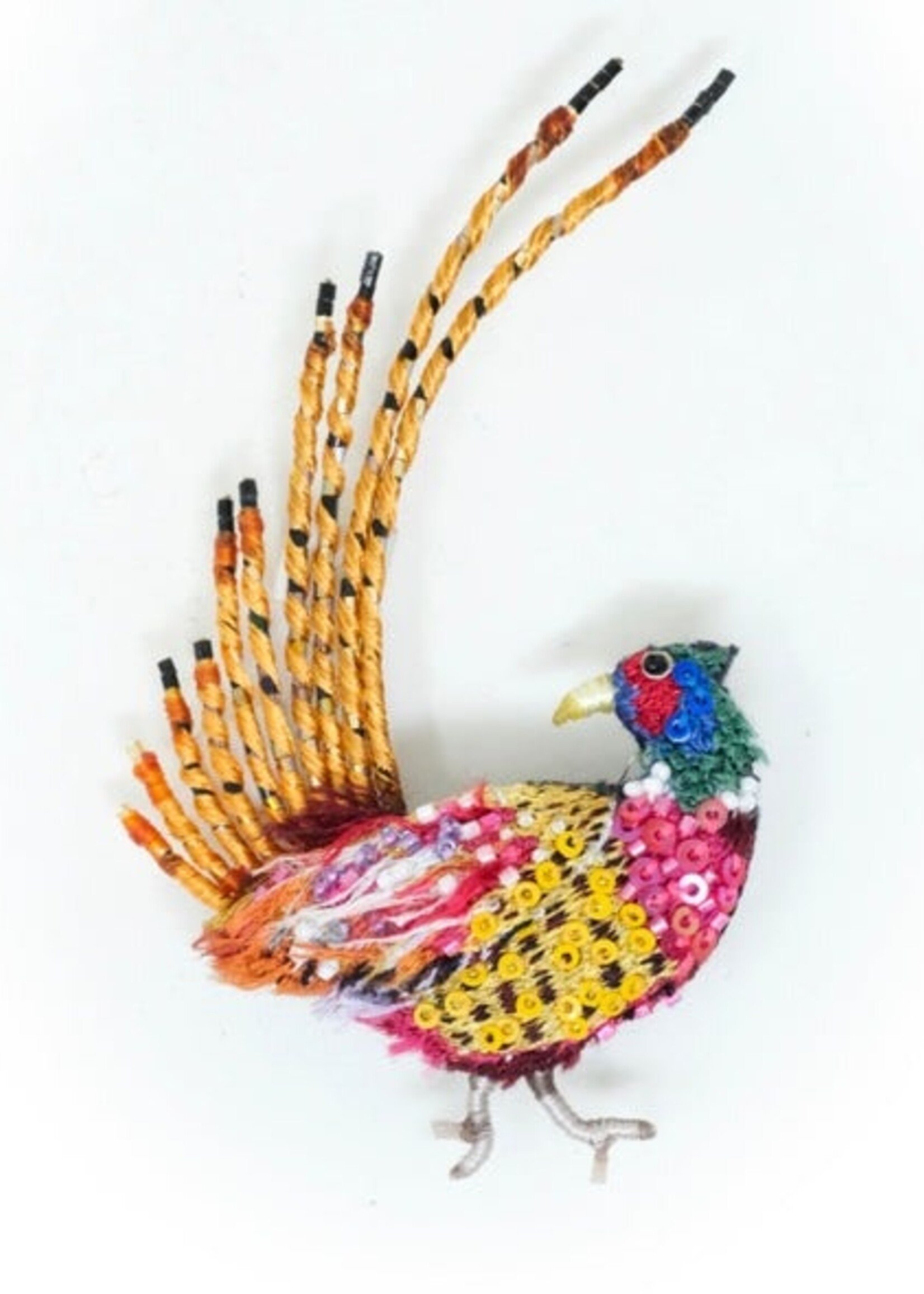 Trovelore Ring Necked Pheasant Brooch Pin Handmade