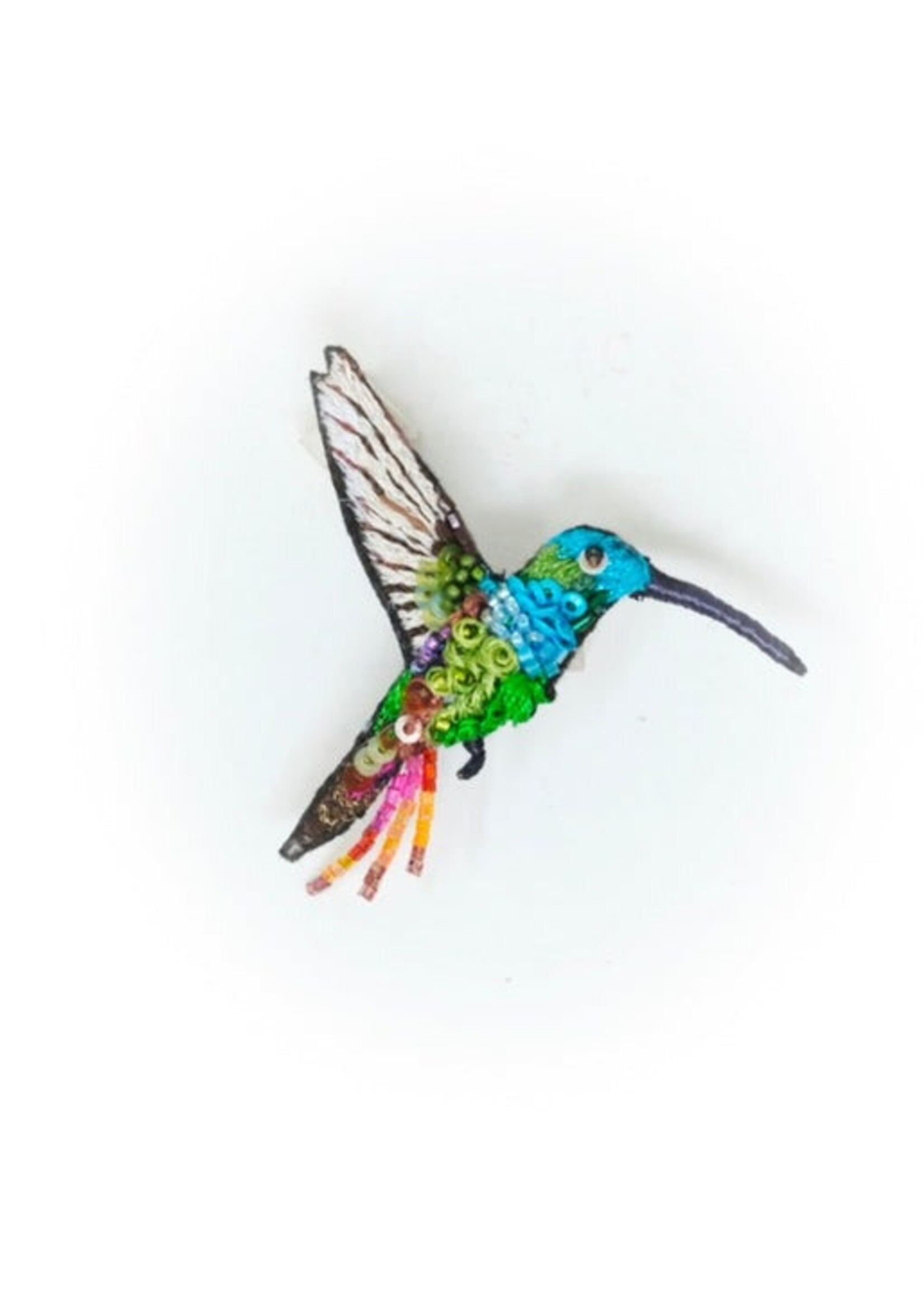 Trovelore Emerald Chin Hummingbird Brooch Pin Handmade