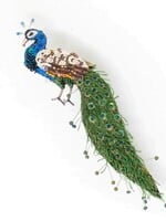 Trovelore Jewelled Peacock Brooch Pin Handmade
