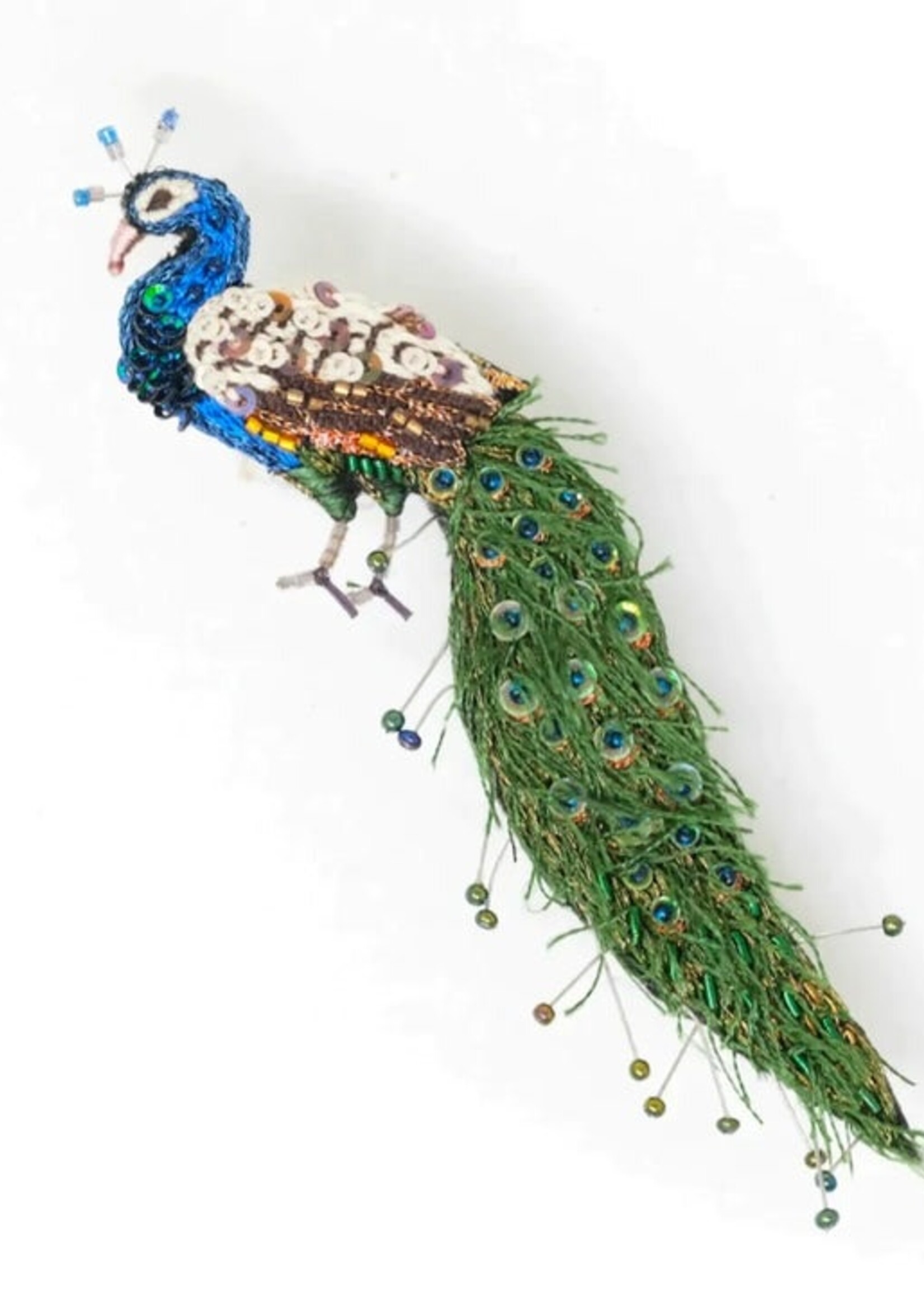Trovelore Jewelled Peacock Brooch Pin Handmade