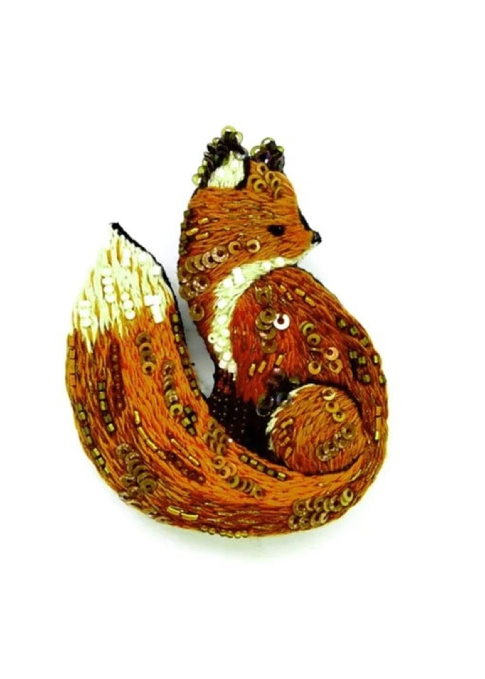 Trovelore Red Fox Brooch Pin Handmade