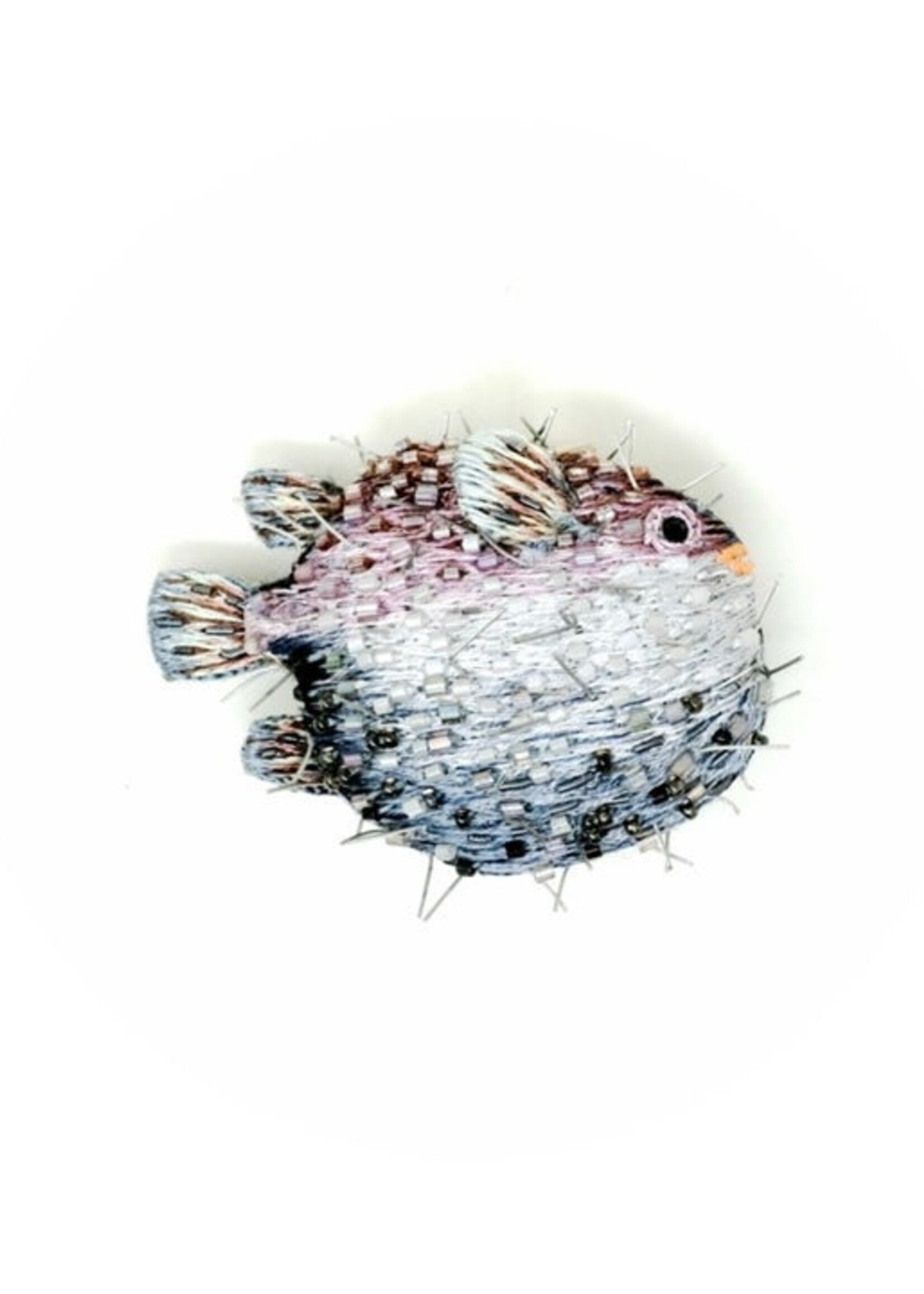 Trovelore Puffer Fish Brooch Pin Handmade