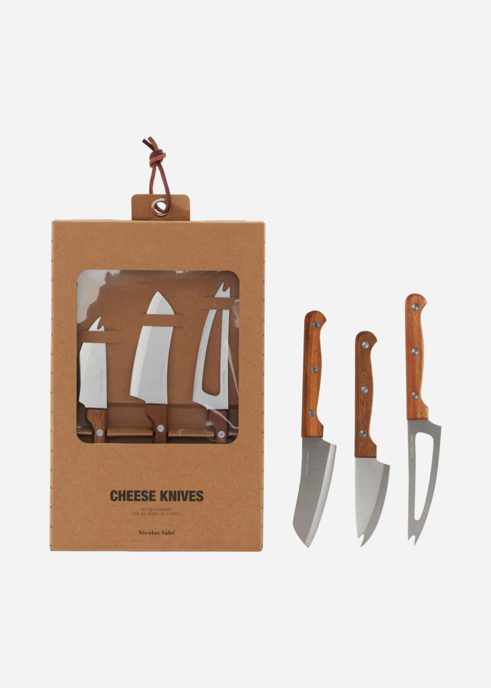 Nicolas Vahé Cheese Knives – Stainless Steel & Acacia Wood Set of 3