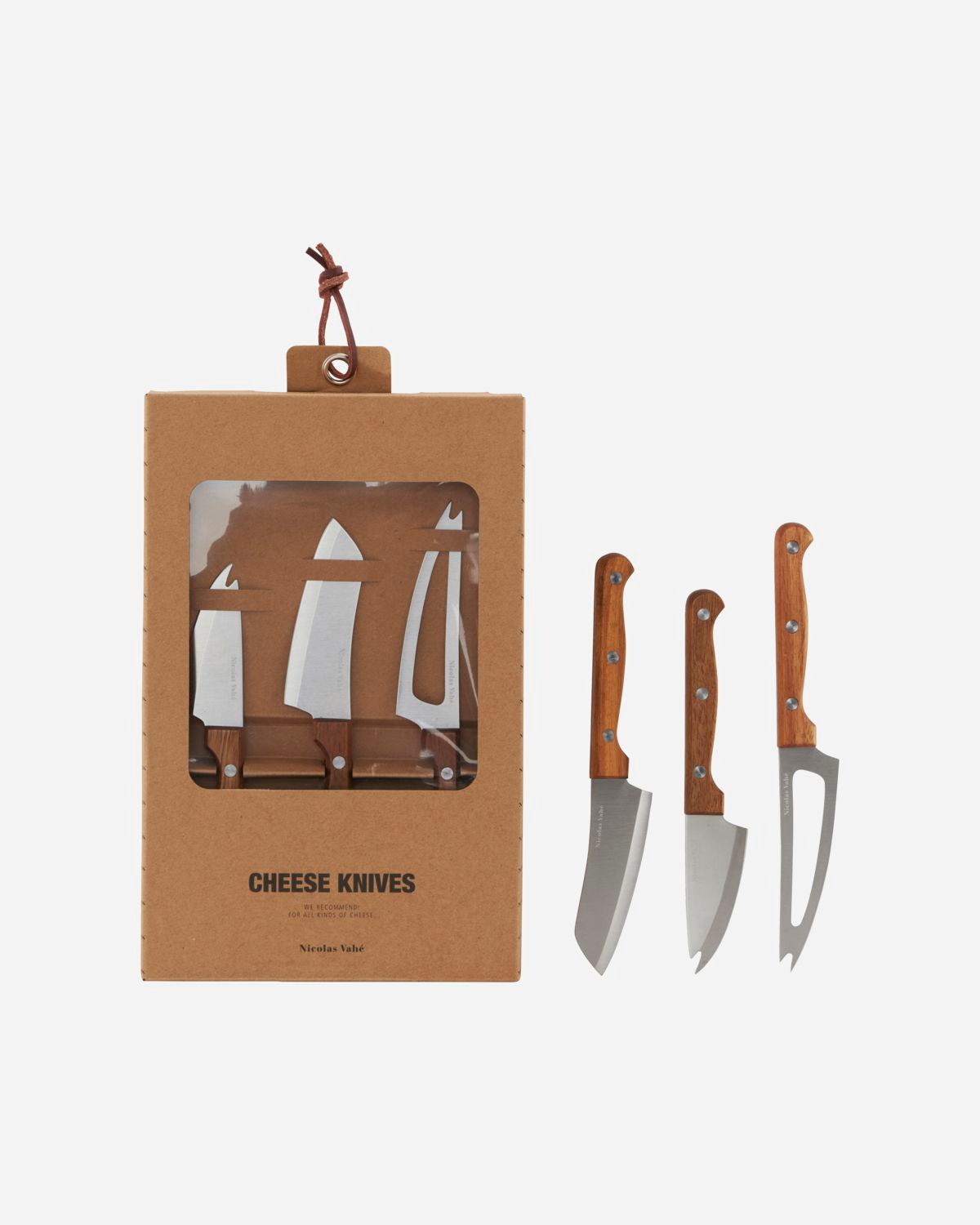 Nicolas Vahé Cheese Knives – Stainless Steel & Acacia Wood Set of