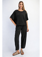 Rae Mode PREORDER Rae Mode Black Mineral Wash Barrel Pant & Top Set