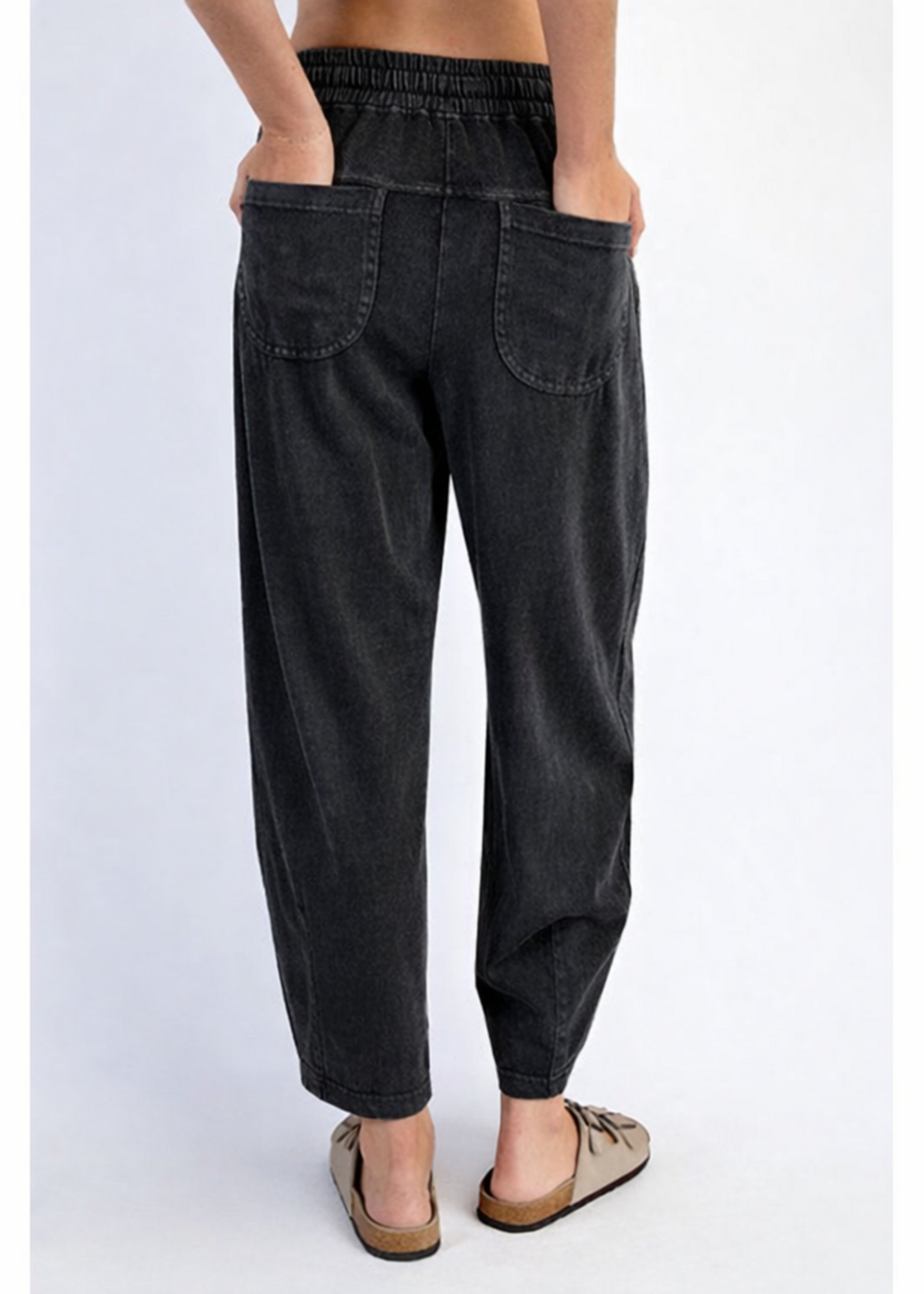 PREORDER Black Mineral Wash Barrel Pant & Top Set