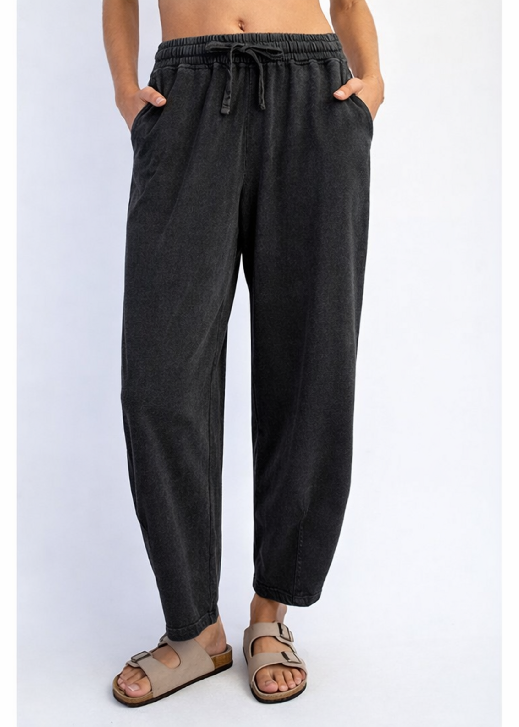 PREORDER Black Mineral Wash Barrel Pant & Top Set