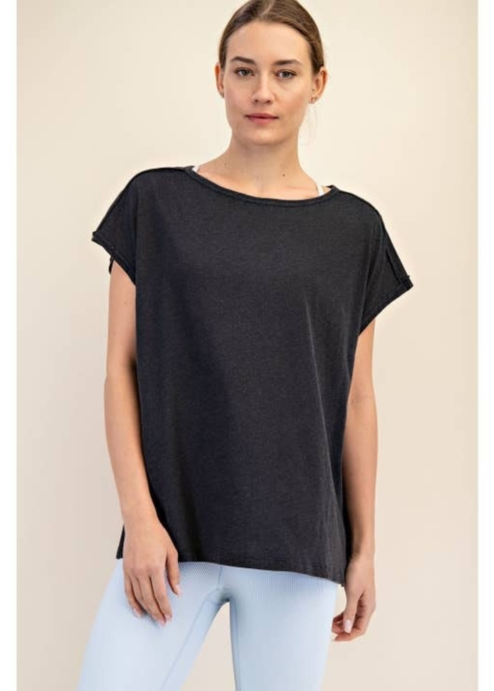 Mineral Wash Short Sleeve Top