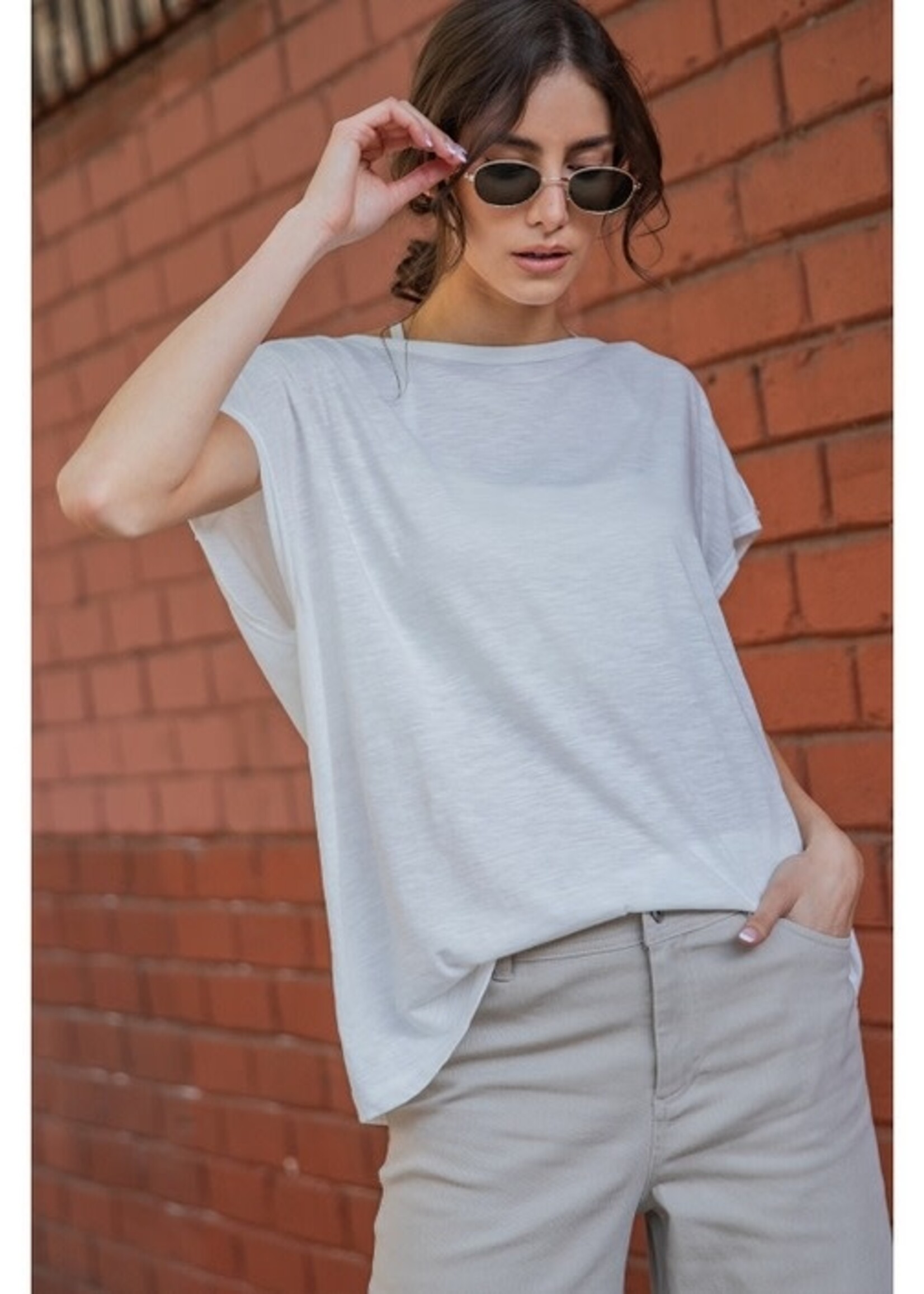 Mineral Wash Short Sleeve Top