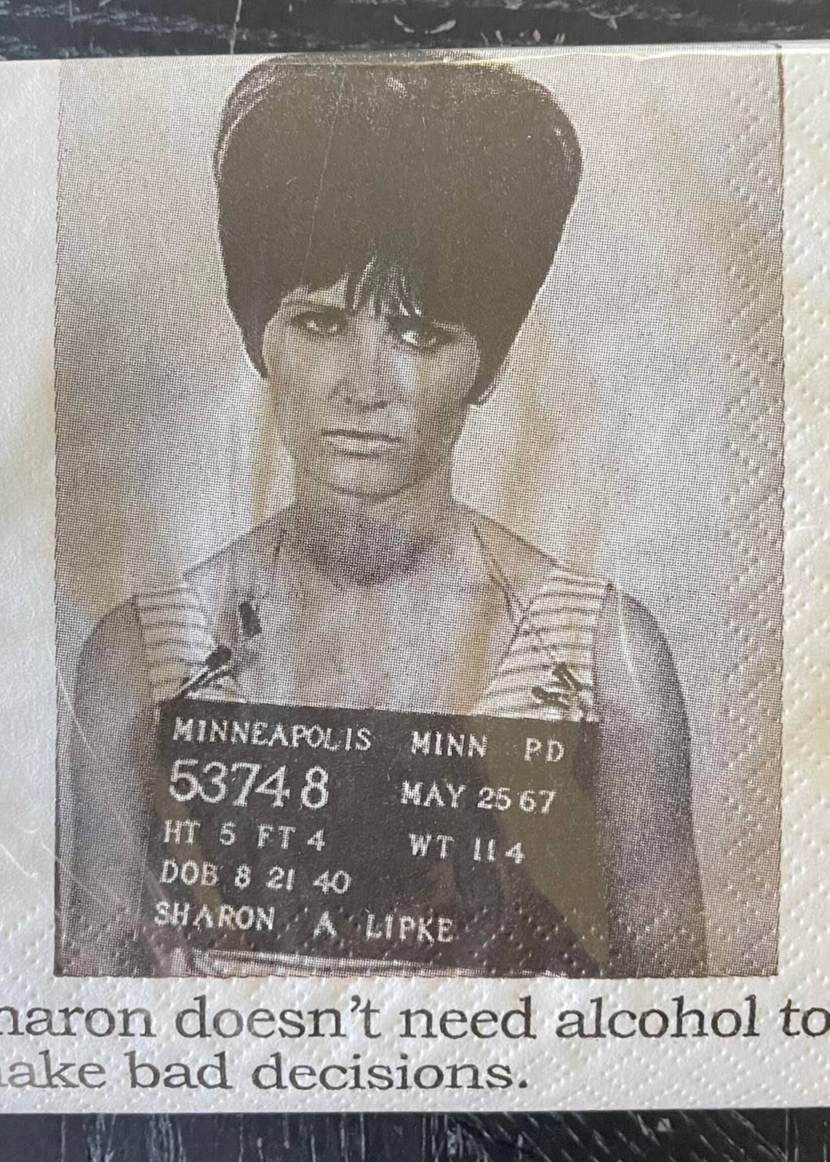 MugShot Sharon Bad Decisions Napkins