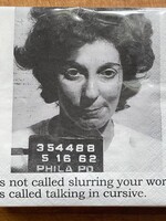 Vintage Mugshot Napkins Talking in Cursive