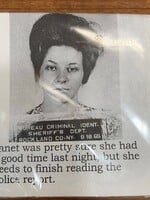 Vintage Mugshot Napkins Janet Good Time Police Report