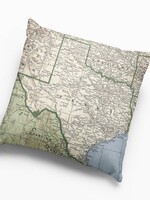 Vintage Texas Map Pillow Cover 18x18 (cover only)
