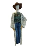 Auga Crochet Sweater Duster Beige