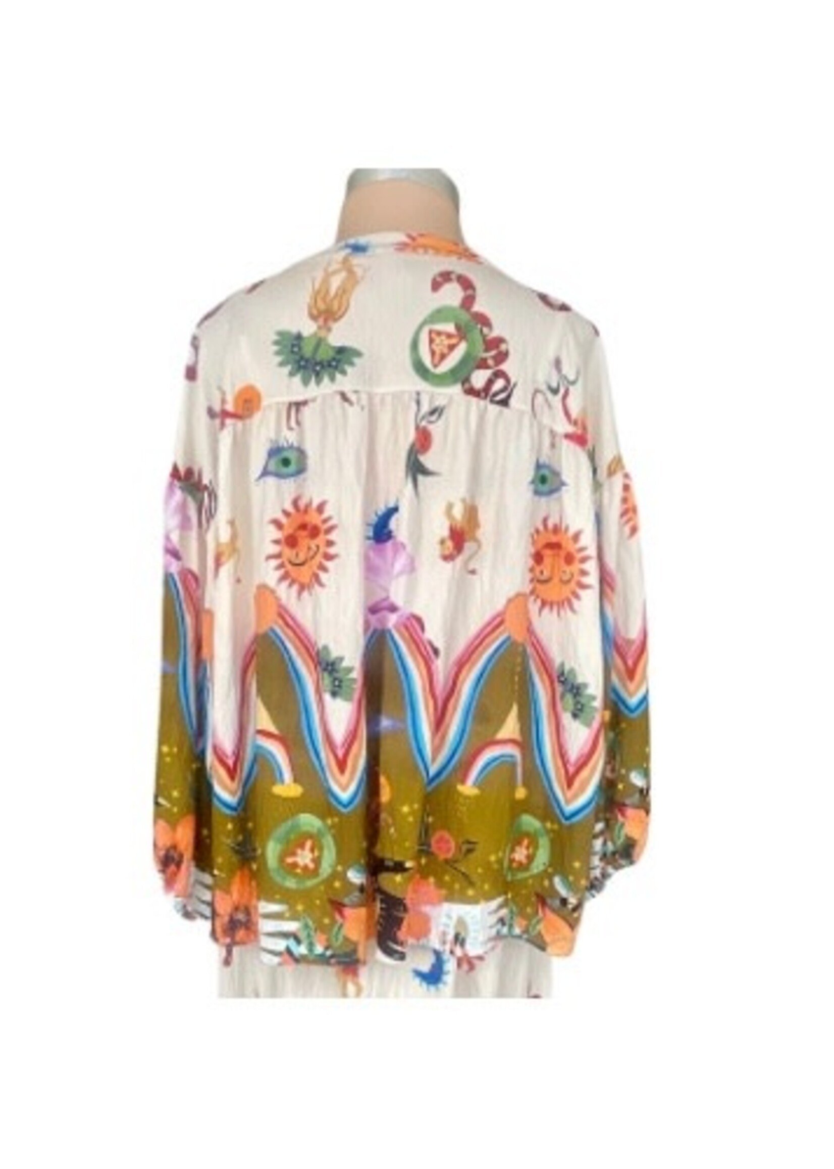 Scandal Italy Mykonos Zodiac Print Top | Italian Boho Blouse