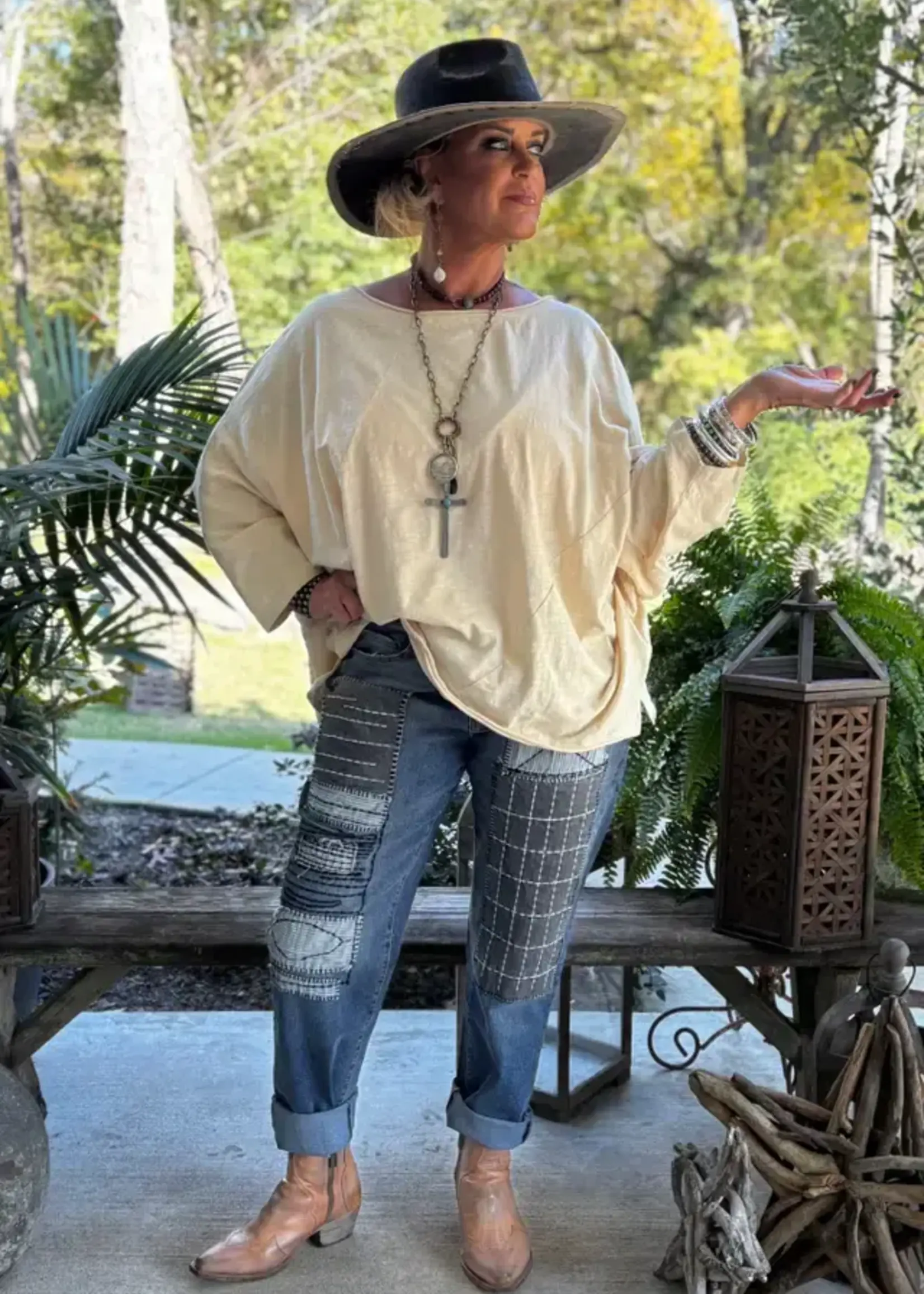 Jaded Gypsy Be Free Top Oatmeal One Size