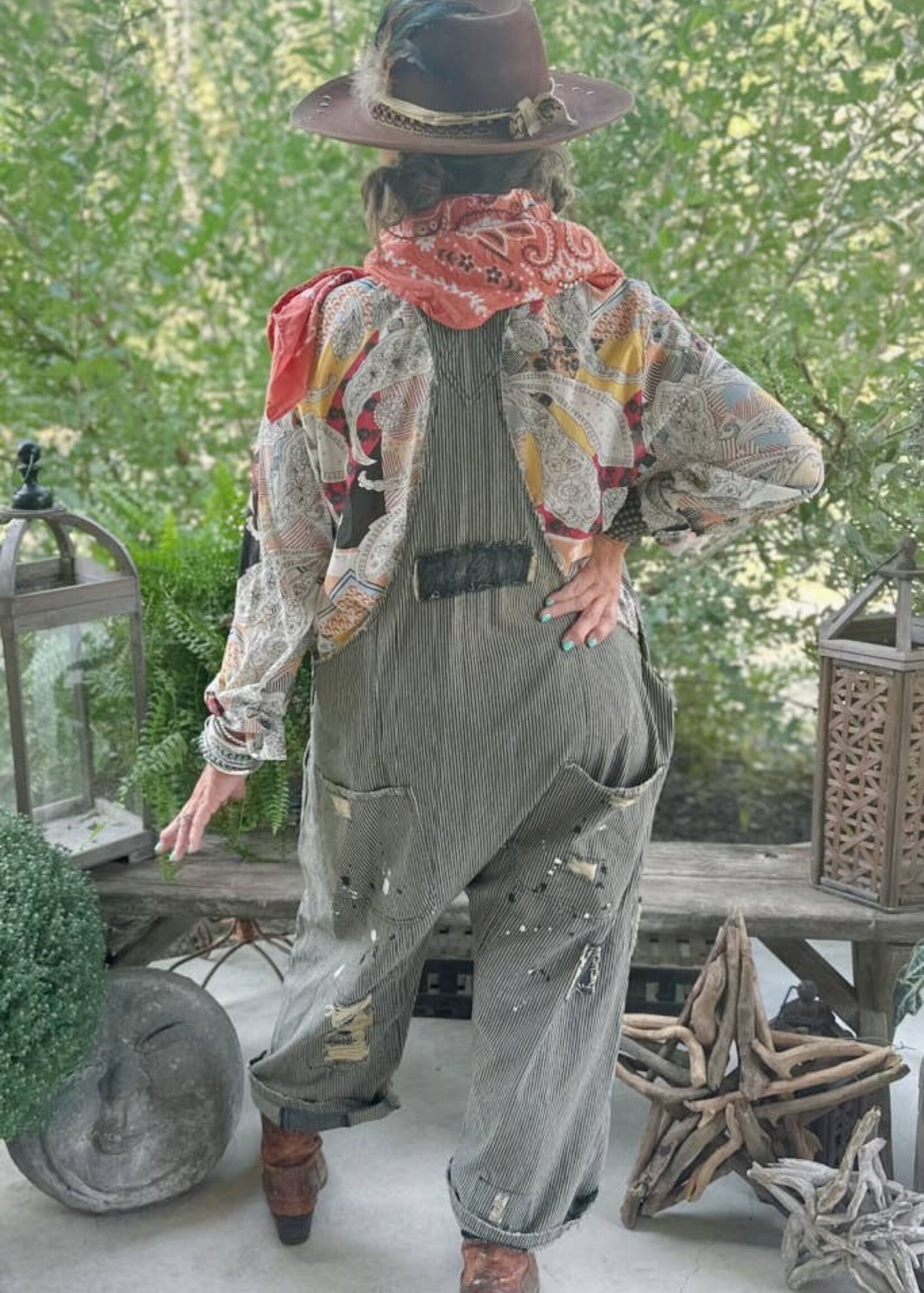 Jaded Gypsy Endless Travel Overalls Midnight Railroad Black One Size