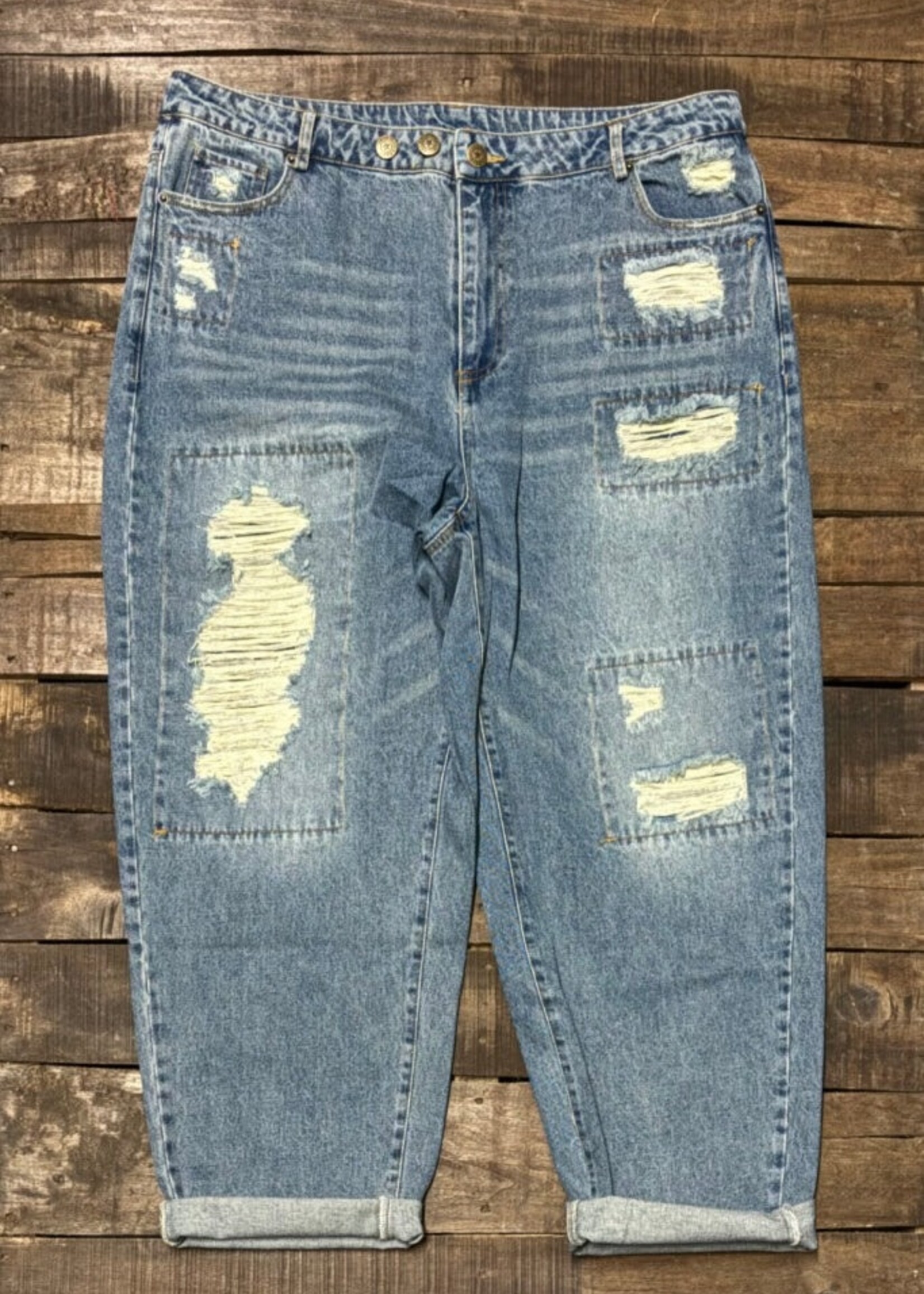 Jaded Gypsy Clothing Forever Love Jeans Medium Wash Distressed
