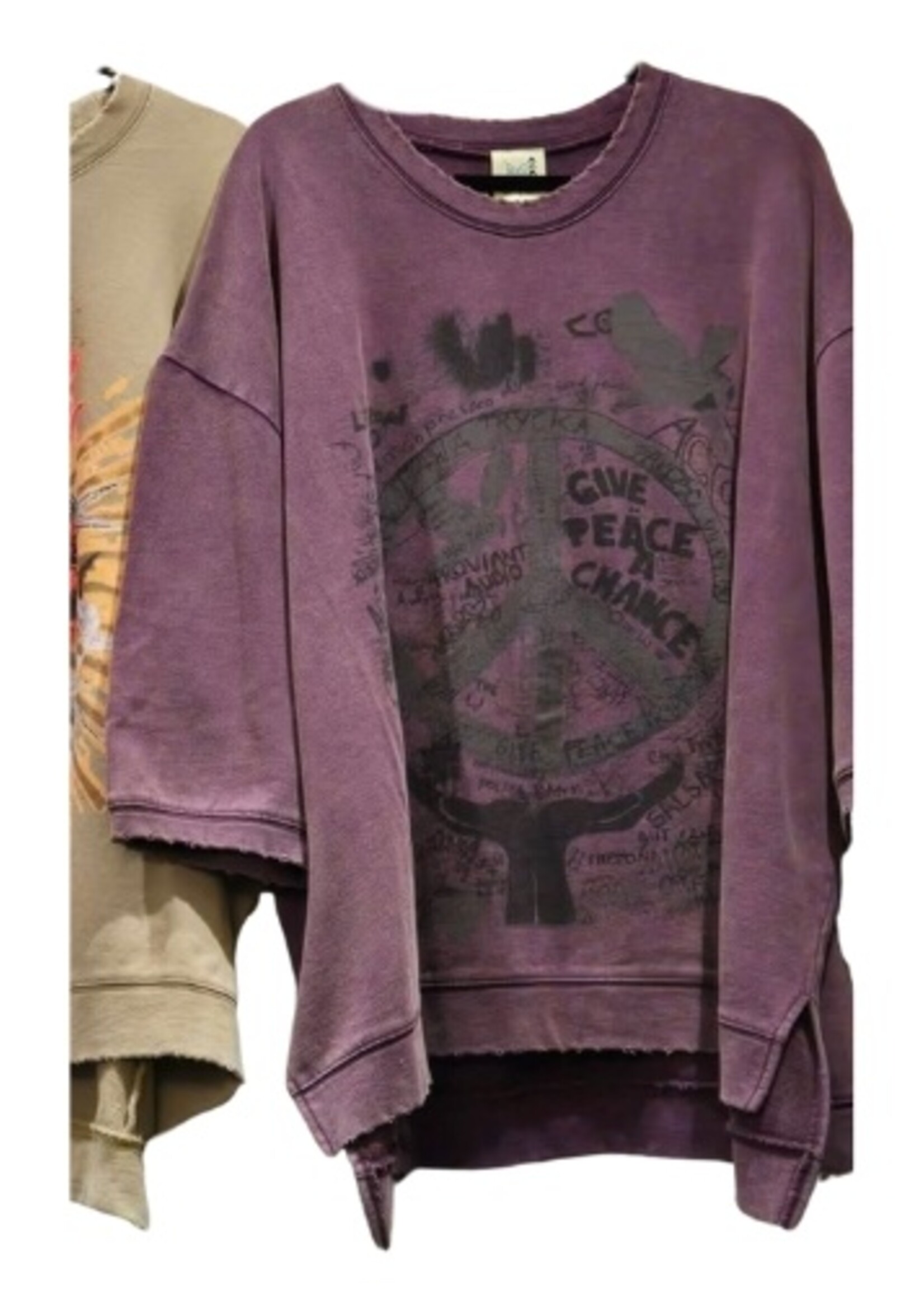 Jaded Gypsy Clothing Dance With The Moon Sweatshirt Peace Plum One Size PREORDER MARCH 26