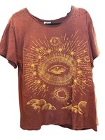 Jaded Gypsy Clothing Moon Dance Tee Wine Evil Eye Celestial