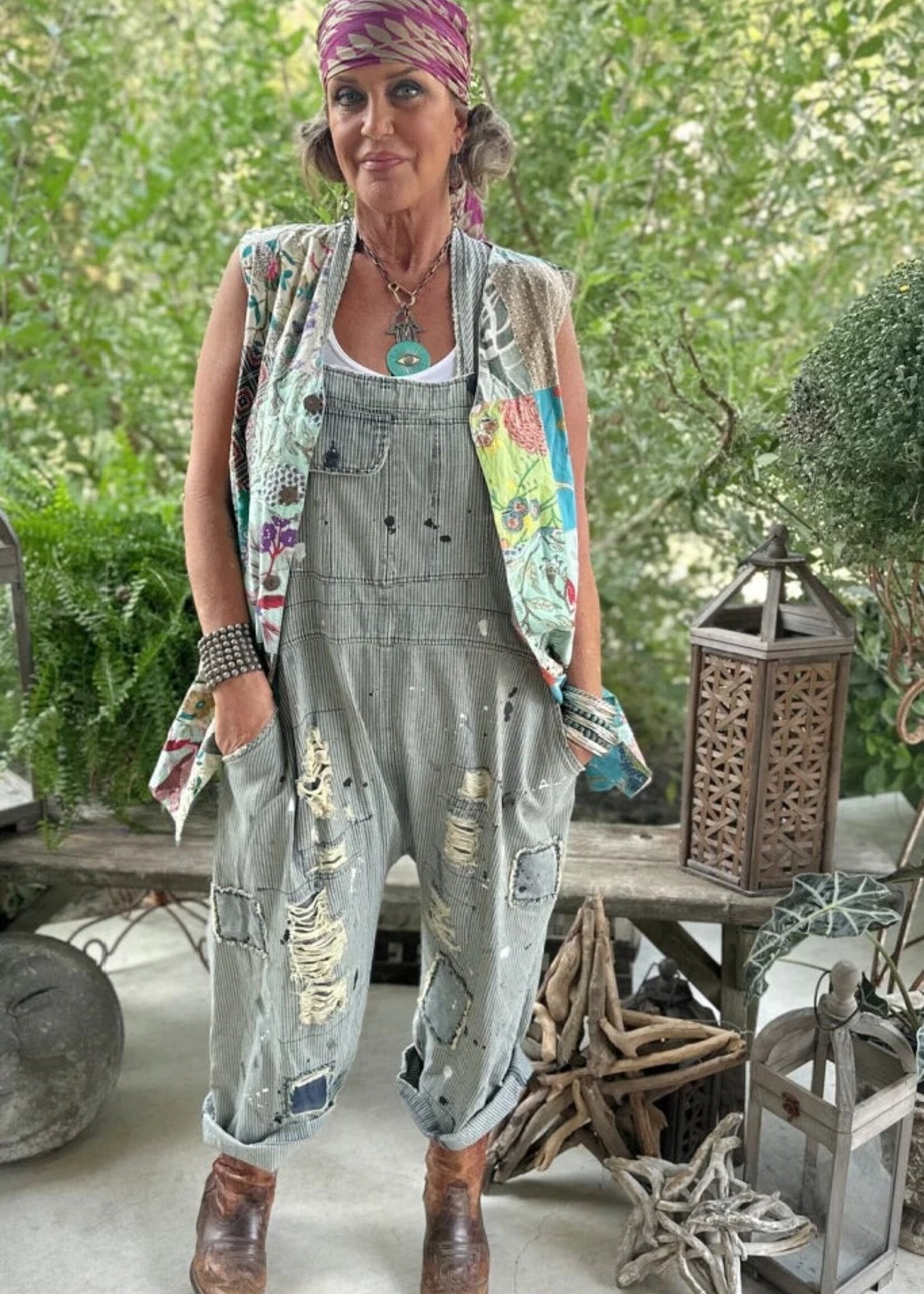 Jaded Gypsy Endless Travel Overalls Railroad Blue One Size
