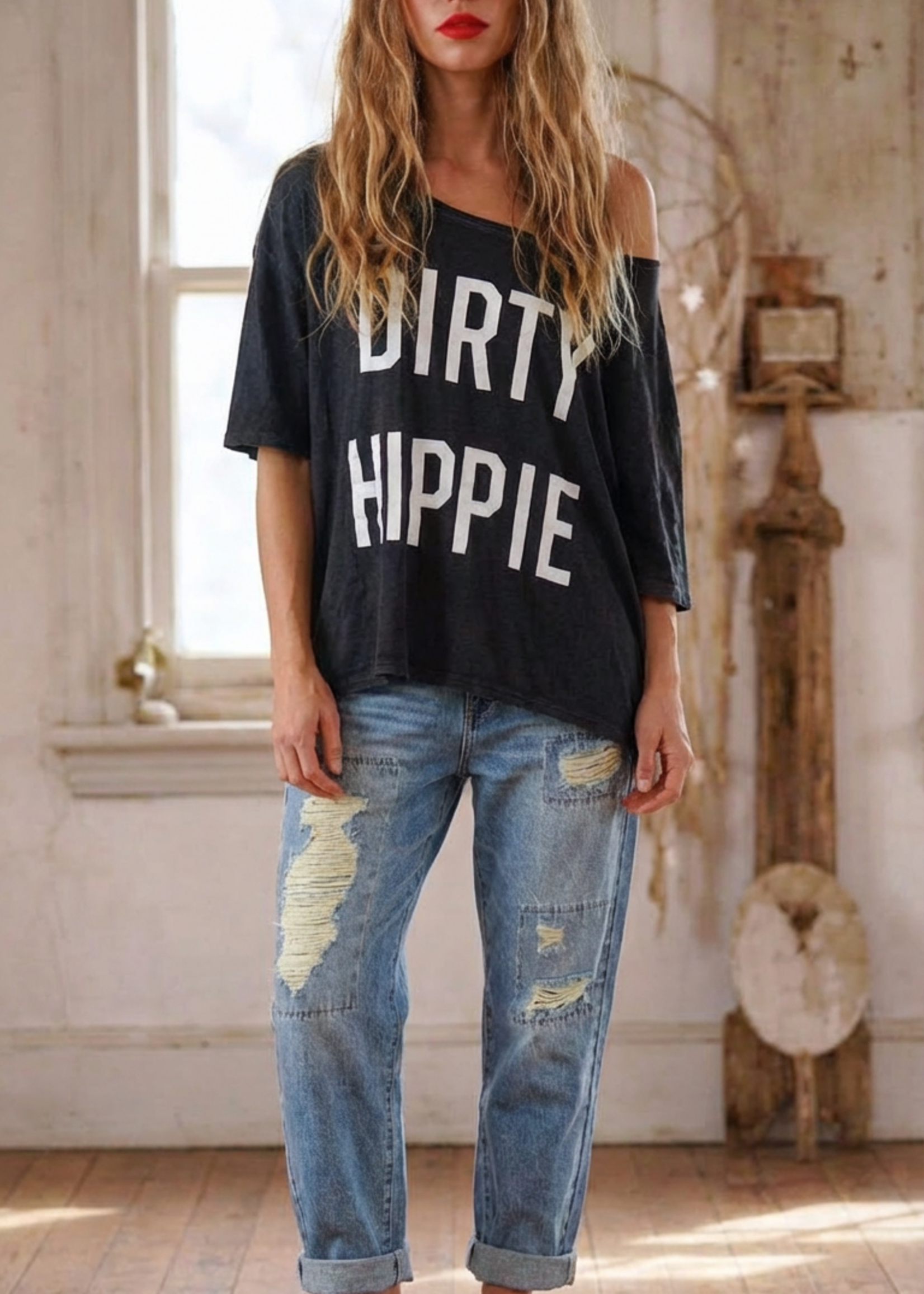 Jaded Gypsy Clothing Forever Love Jeans Medium Wash Distressed