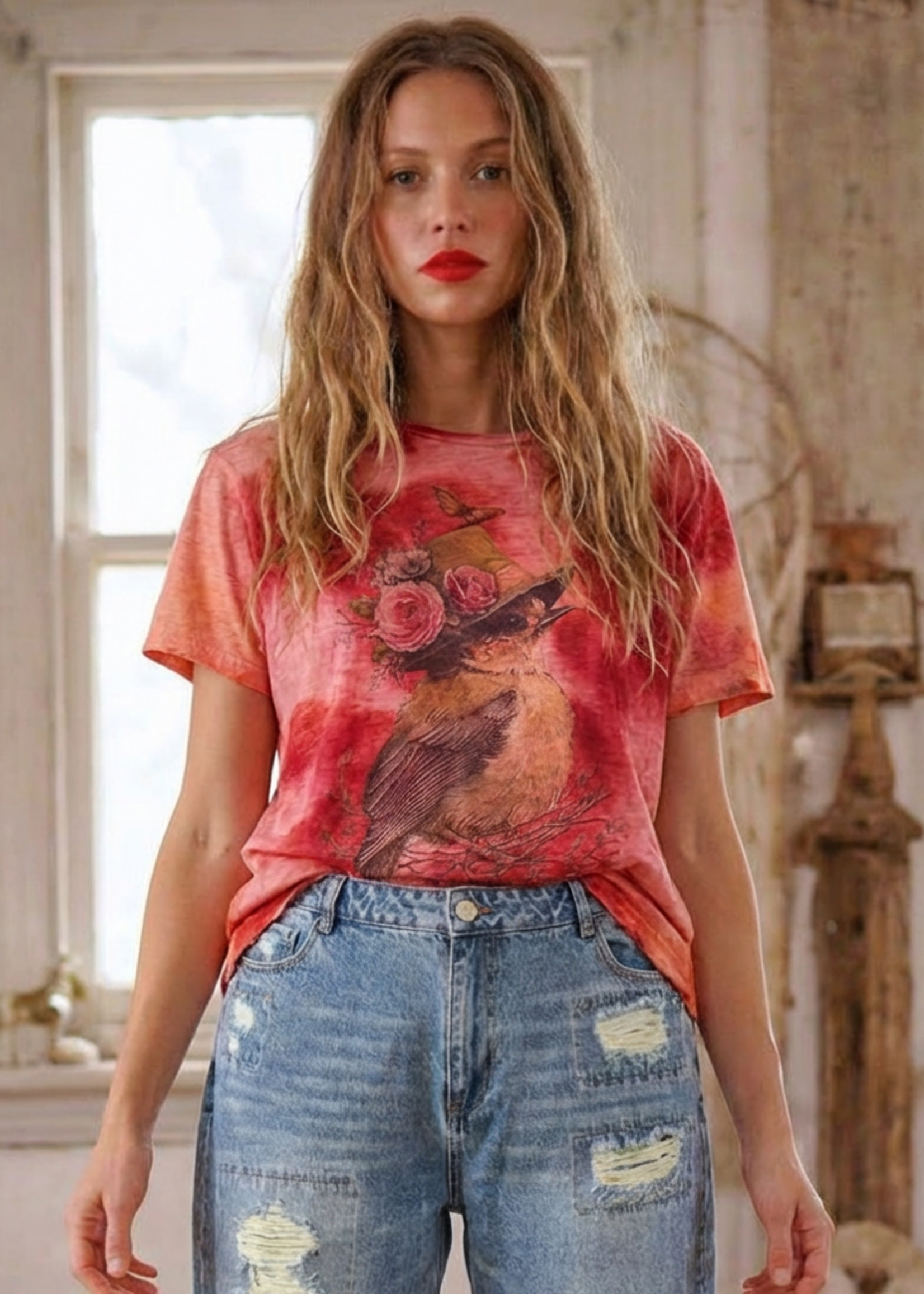 Jaded Gypsy Moon Dance Tee Gypsy Perch Bird PREORDER JAN/FEB 26