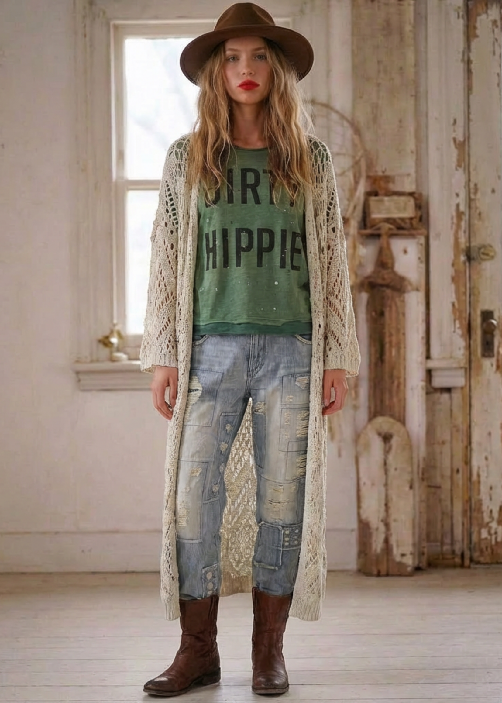 Jaded Gypsy Clothing Dirty Hippie Tee - Vintage Emerald
