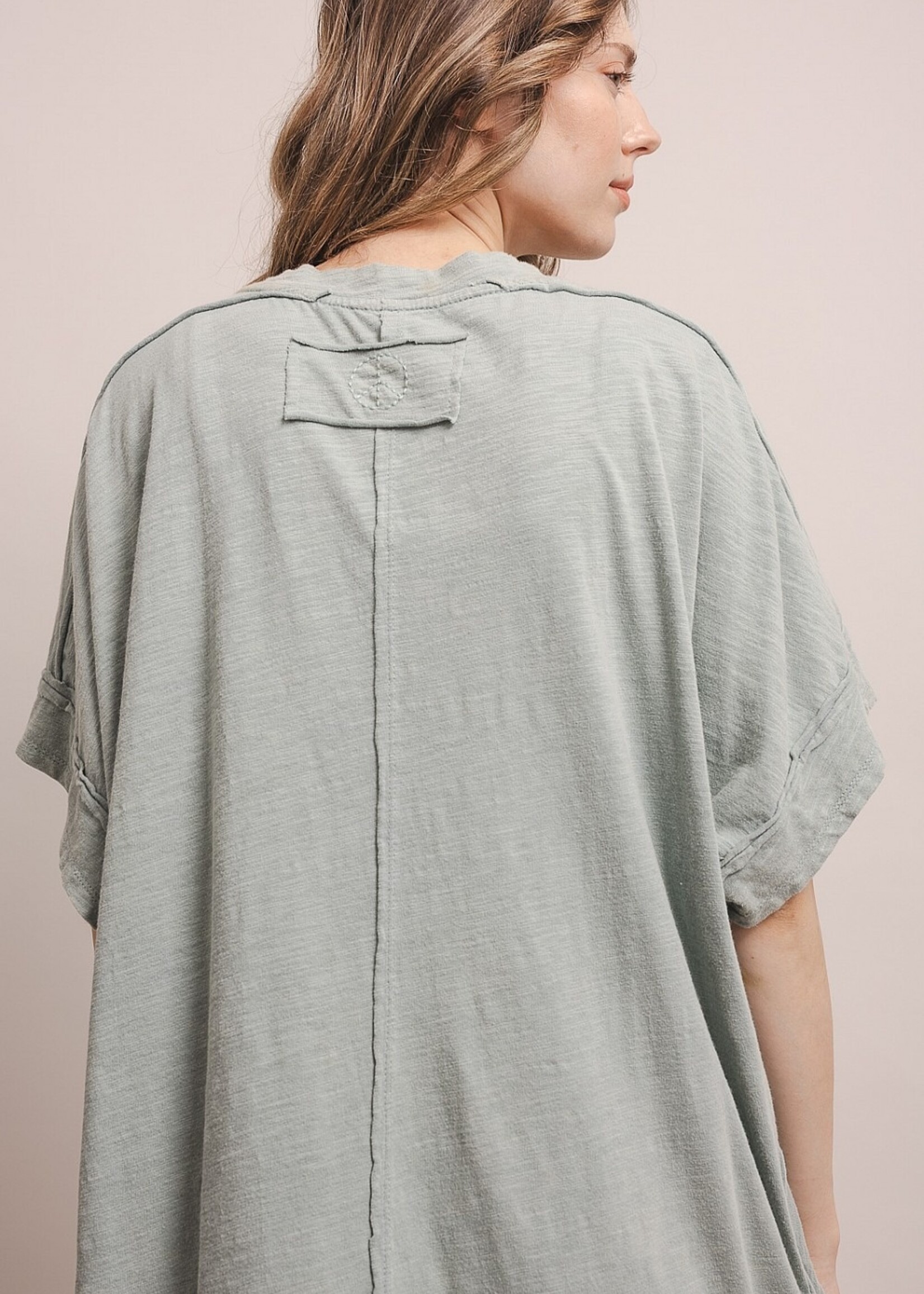 Blue Velvet Love Patchwork Dress Sage