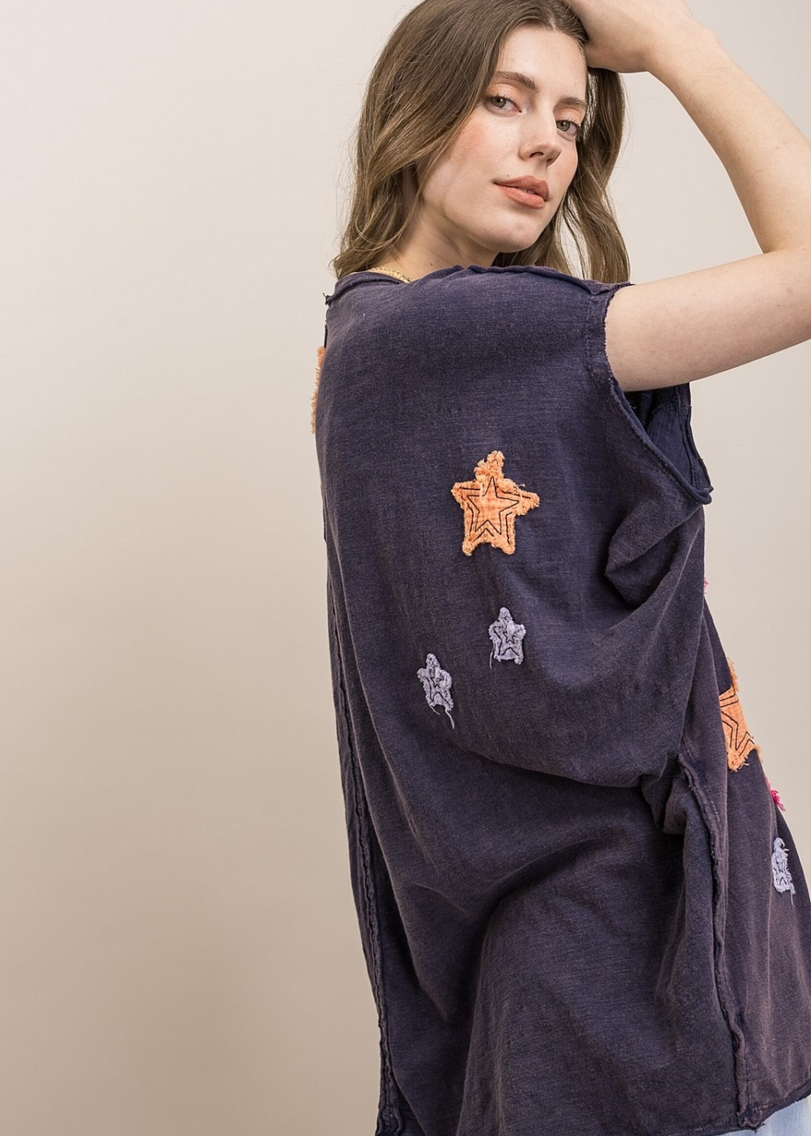 Blue Velvet Star Child Tee Navy