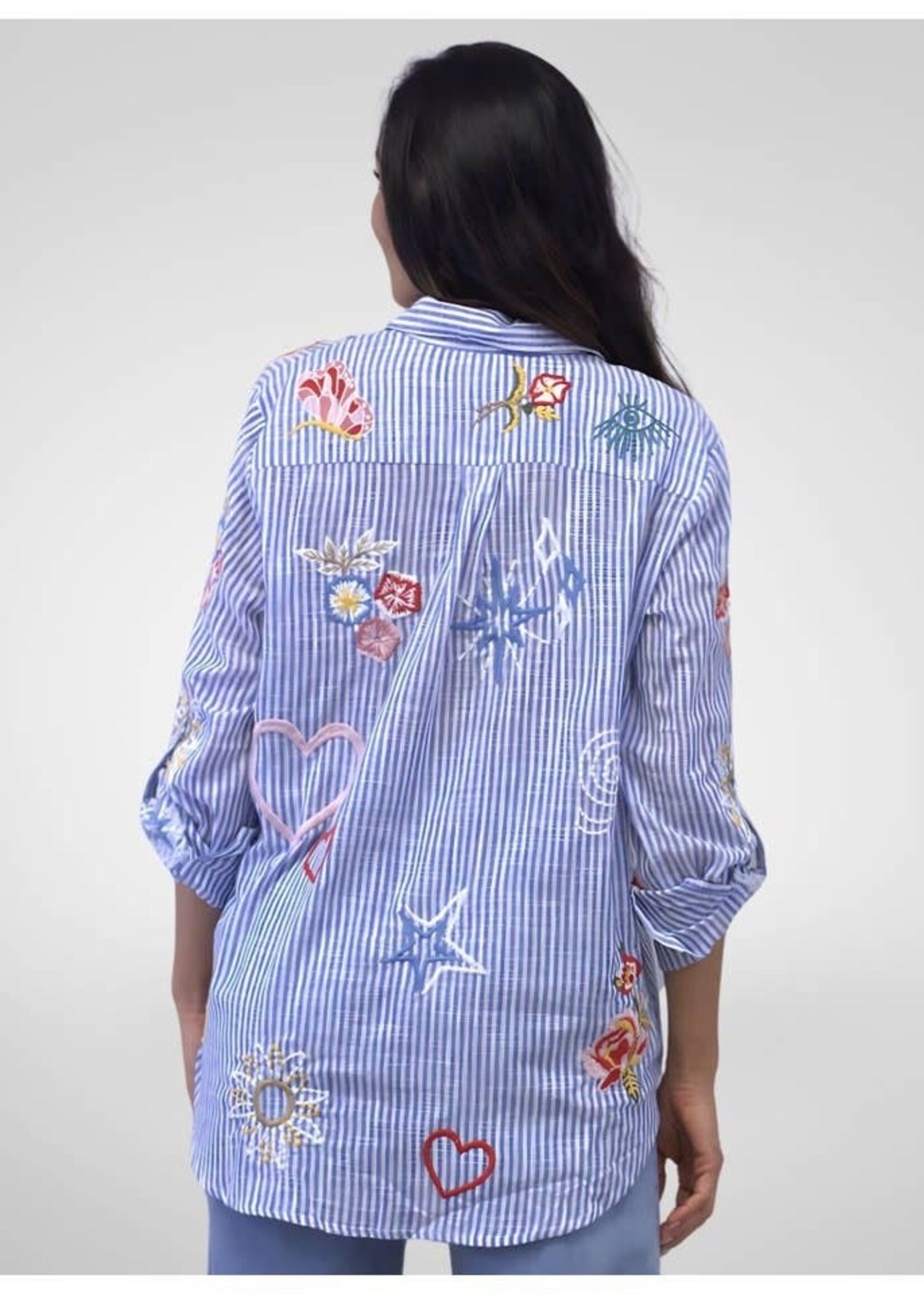 Caite Kyla Seo Andee Shirt Blue Stripe