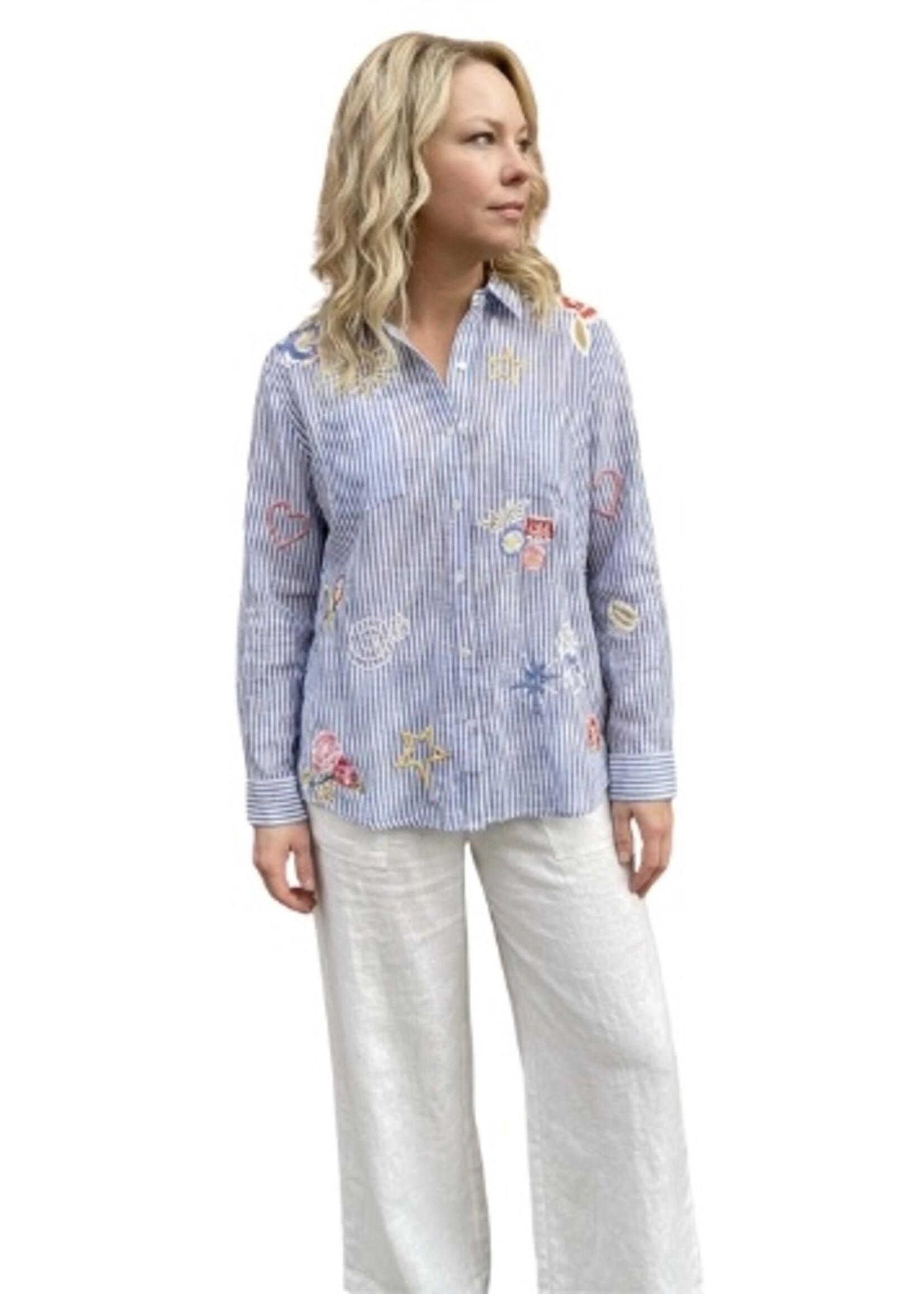 Caite Kyla Seo Andee Shirt Blue Stripe
