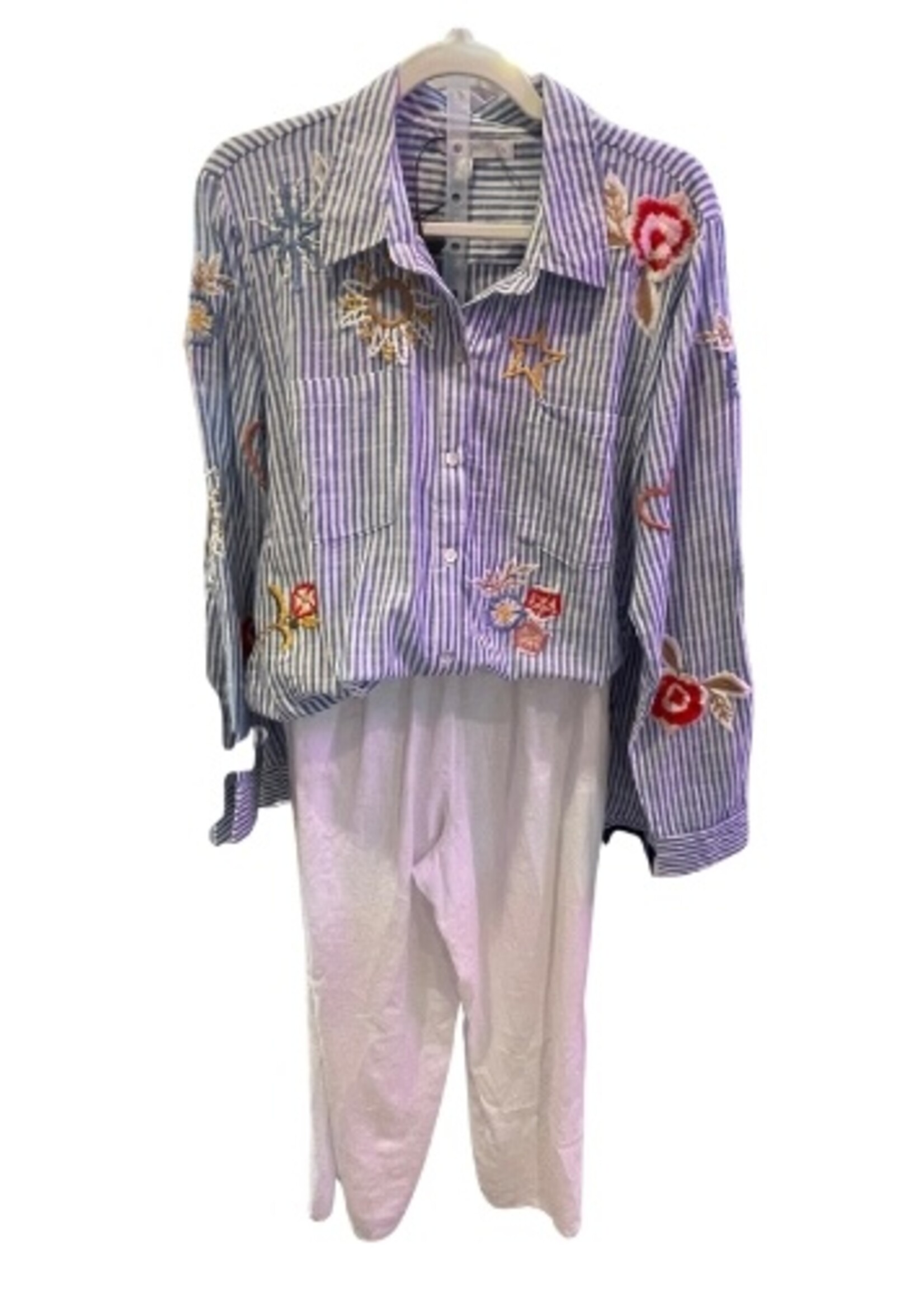 Caite Kyla Seo Andee Shirt Blue Stripe