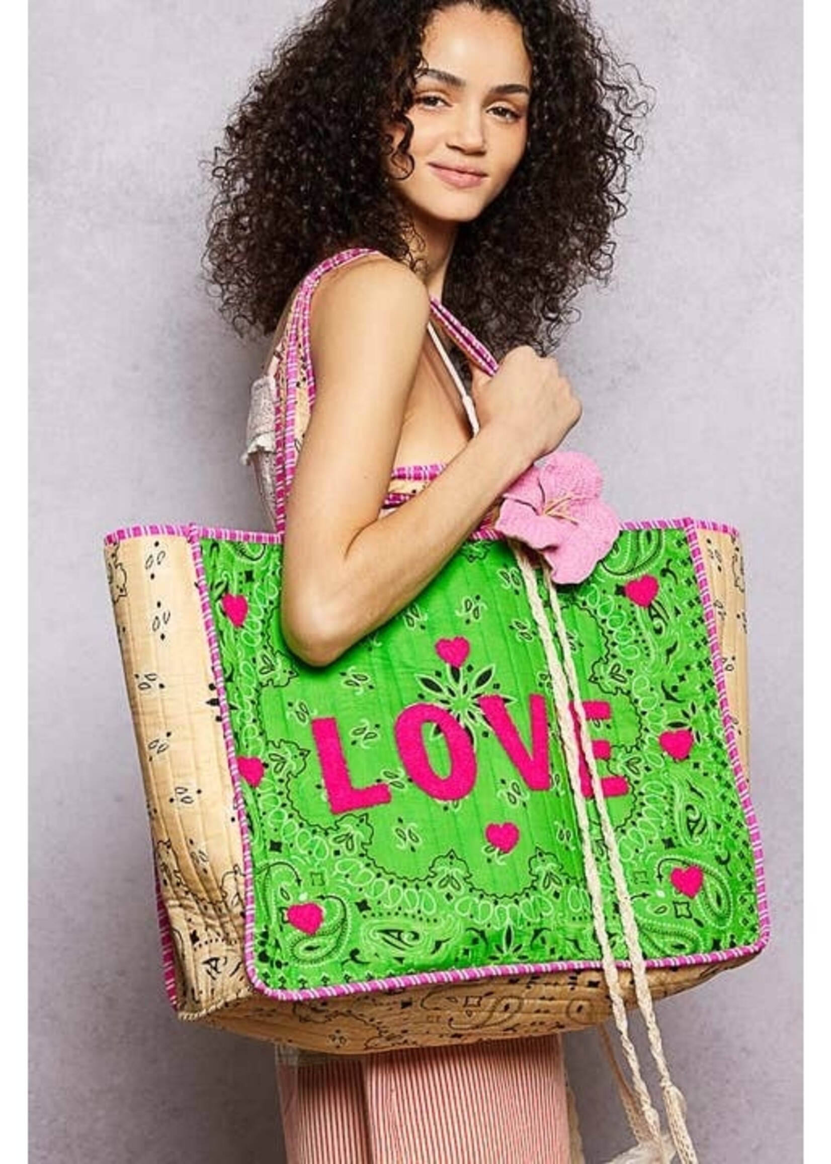 POL Love Bandana Quilted Tote Bag