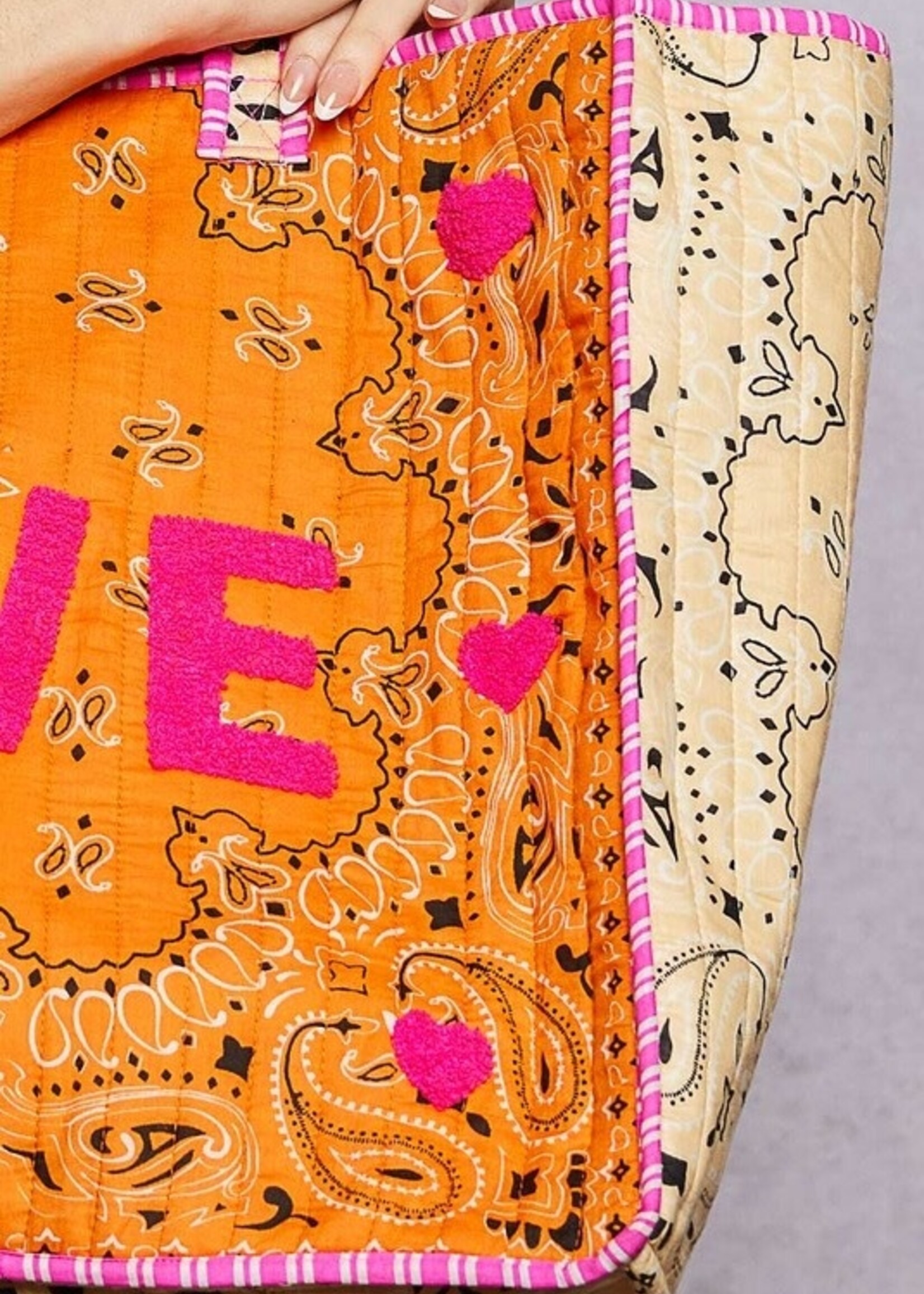 POL Love Bandana Quilted Tote Bag