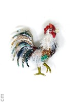 Trovelore Aurora Rooster Brooch Pin Handmade PREORDER