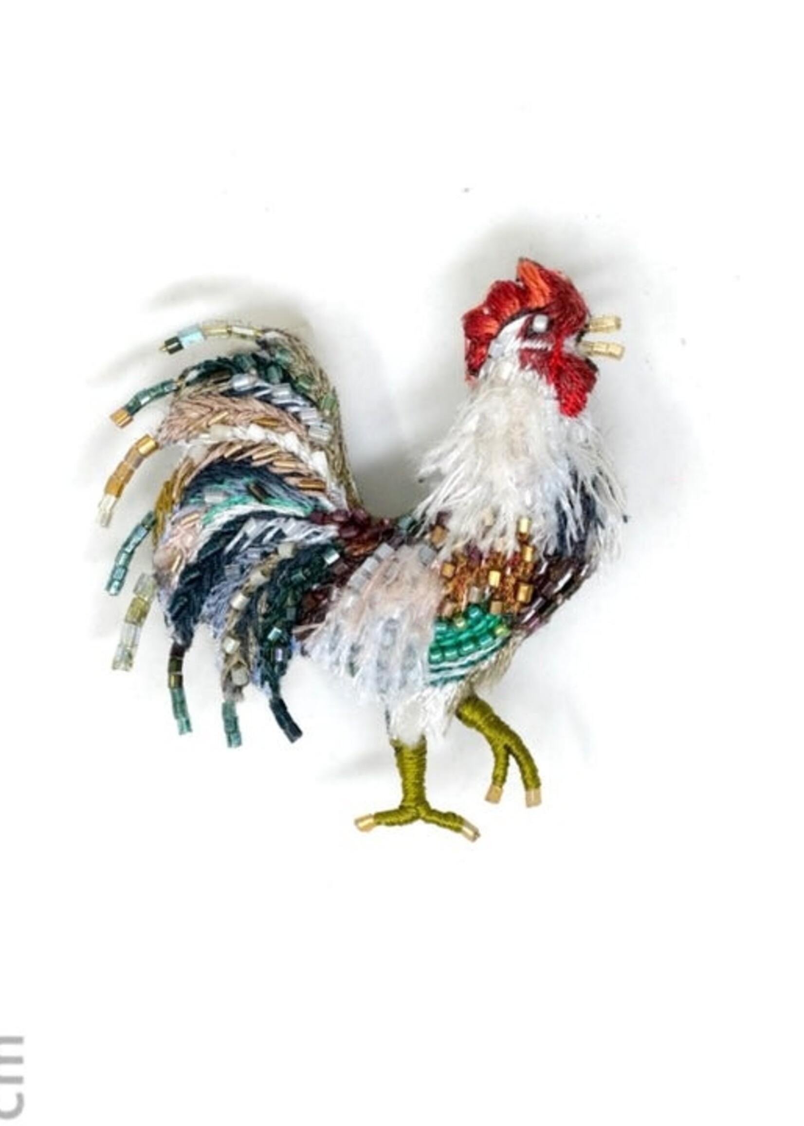 Trovelore Aurora Rooster Brooch Pin Handmade PREORDER