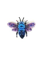 Trovelore Blue Bumble Bee Brooch Pin Handmade