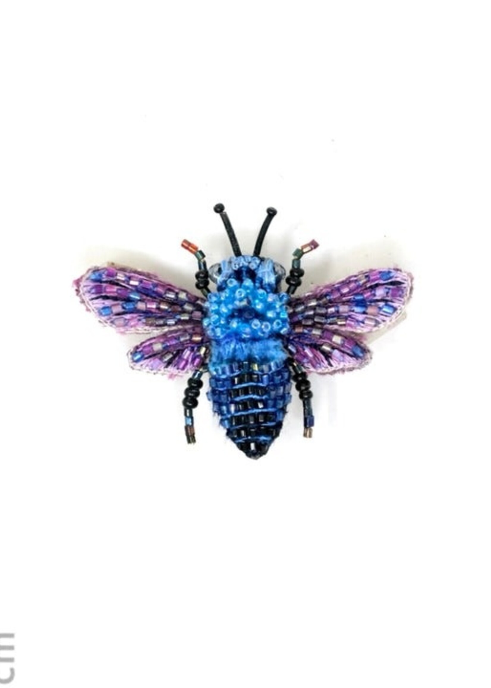 Trovelore Blue Bumble Bee Brooch Pin Handmade PREORDER