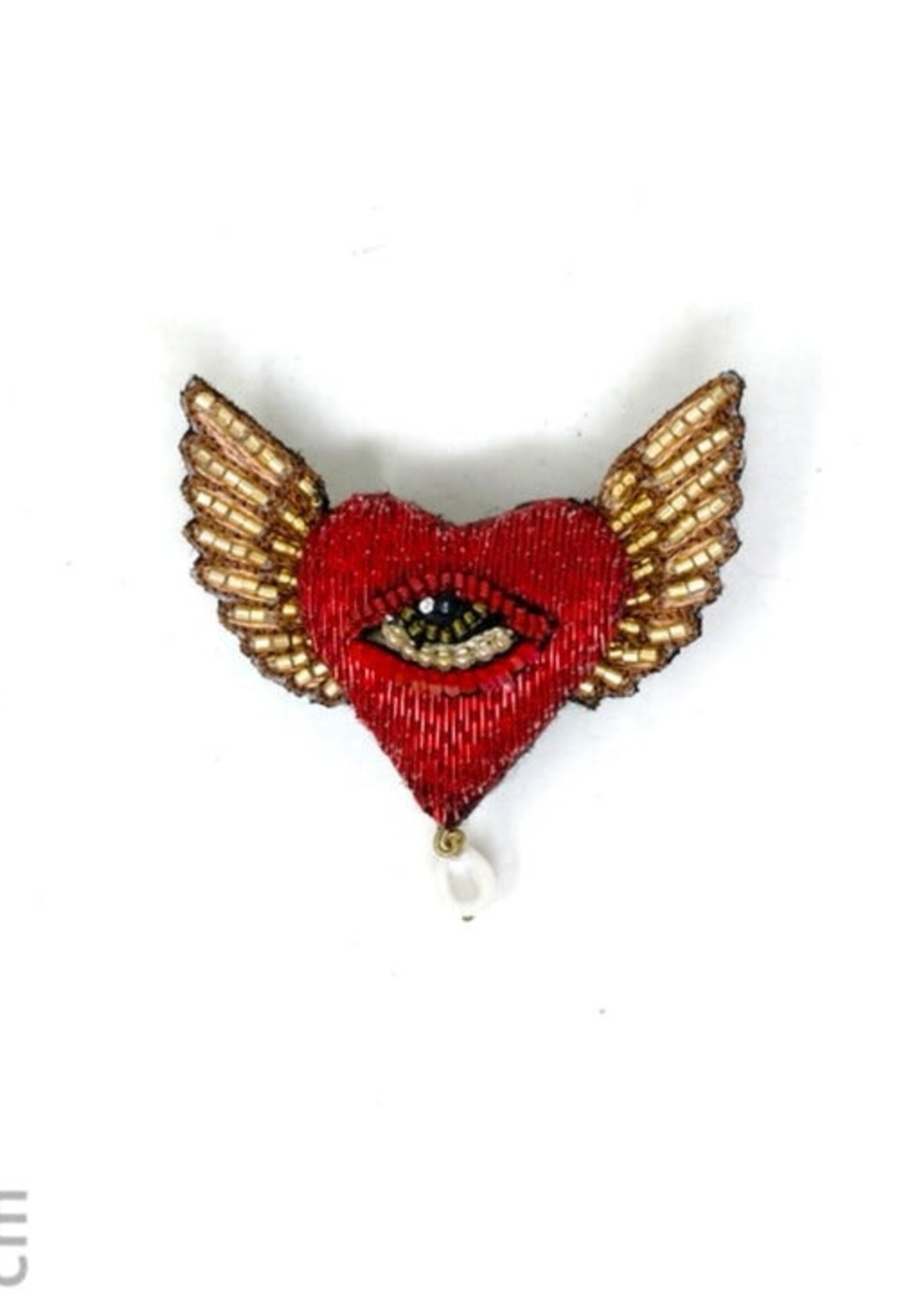 Trovelore Guardian Heart Wings Brooch Pin Handmade PREORDER