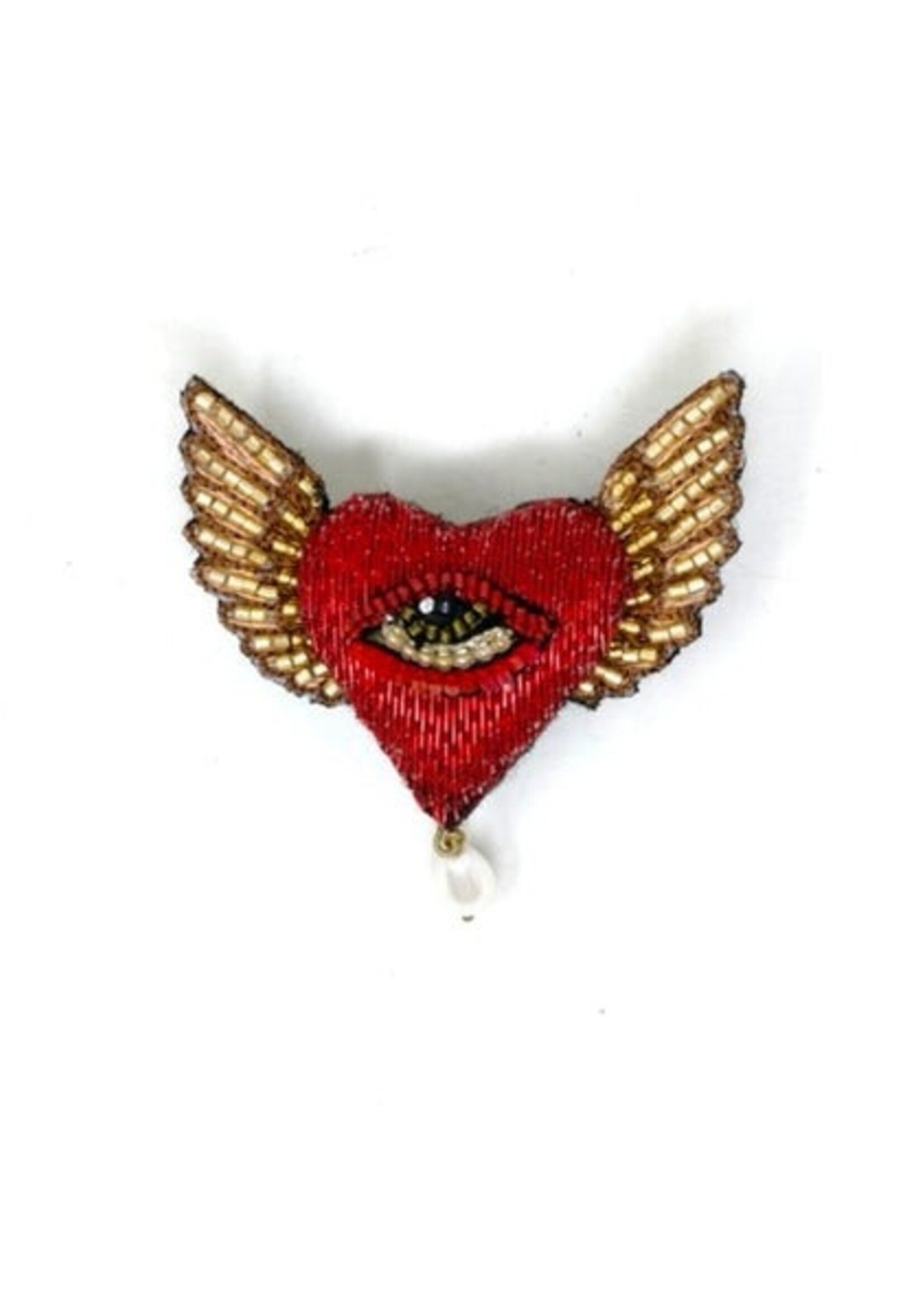 Trovelore Guardian Heart Wings Brooch Pin Handmade PREORDER