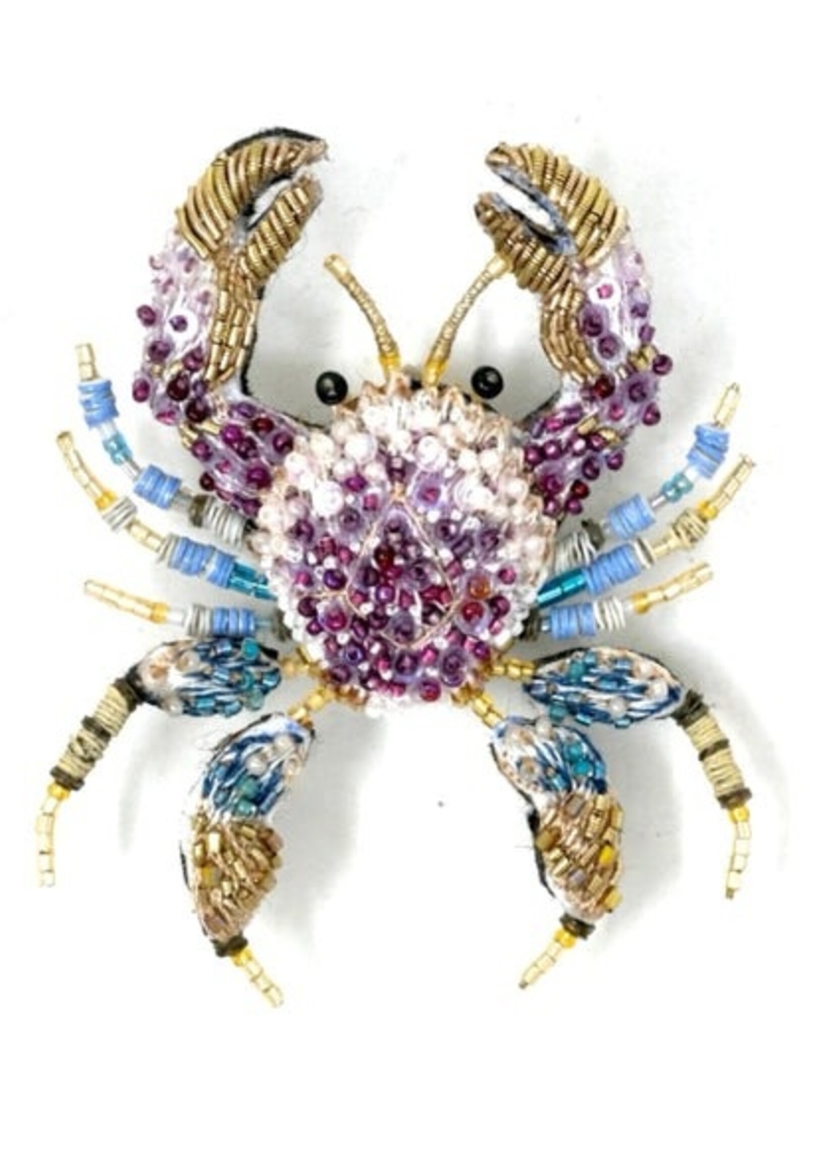 Trovelore Pink Forest Crab Brooch Pin Handmade PREORDER
