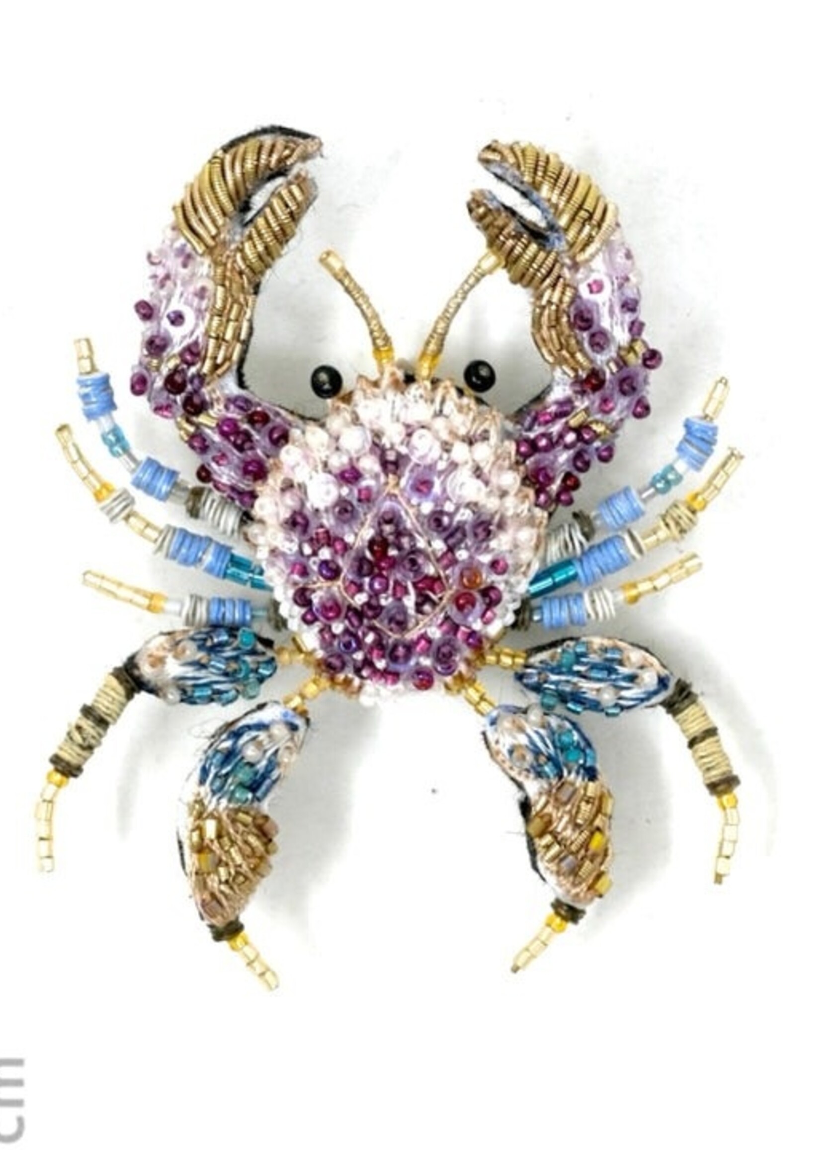 Trovelore Pink Forest Crab Brooch Pin Handmade